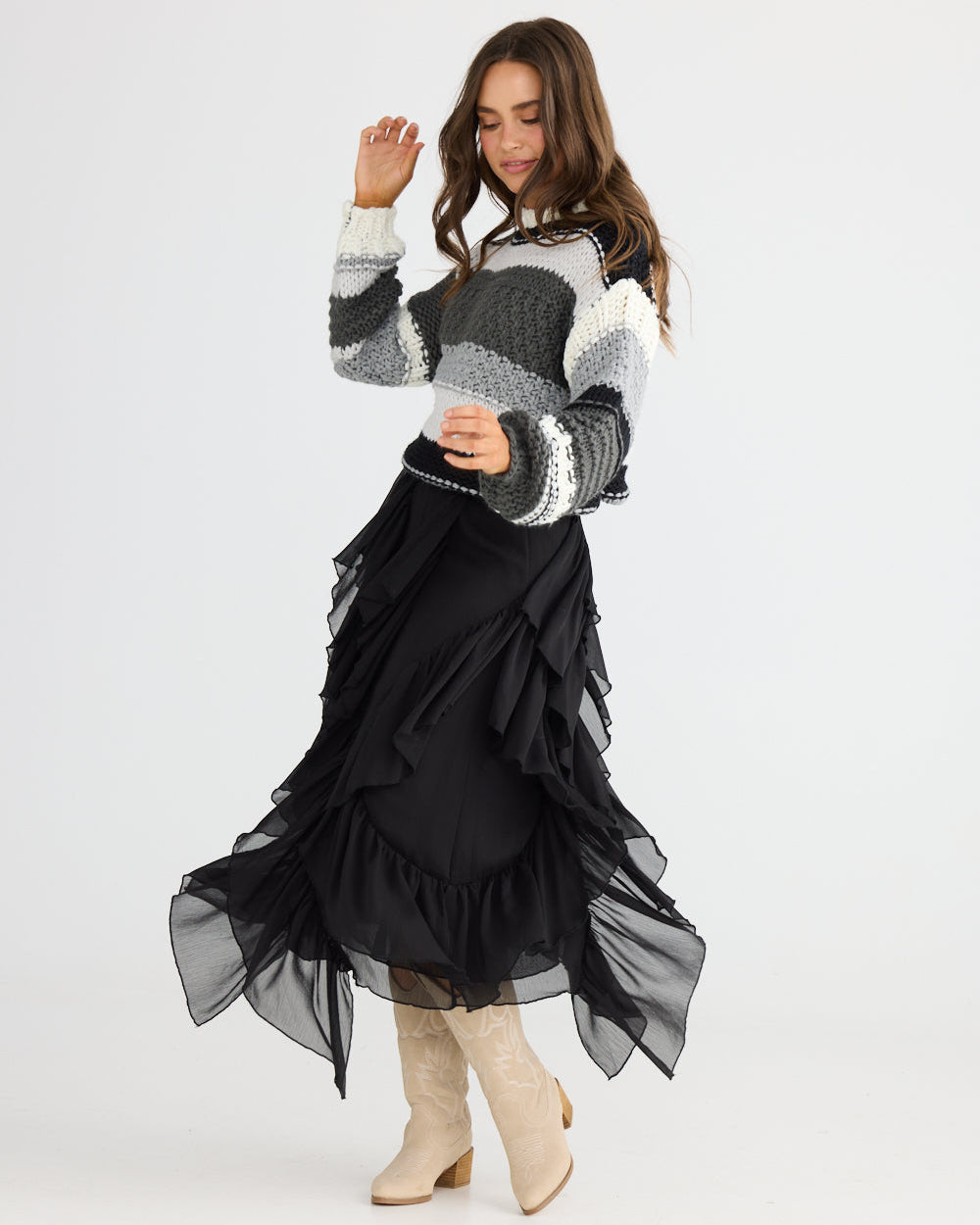 RAFAEL MIDI SKIRT BLACK
