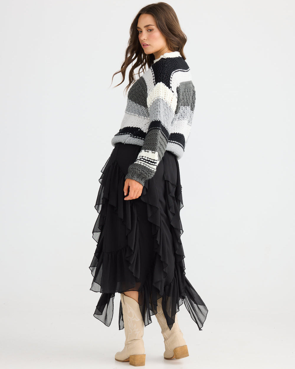 RAFAEL MIDI SKIRT BLACK