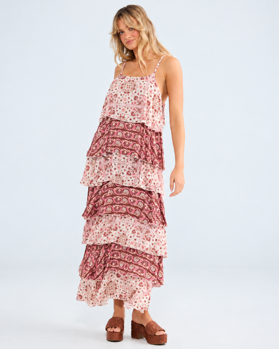RUE MAXI DRESS CHAI FLORAL