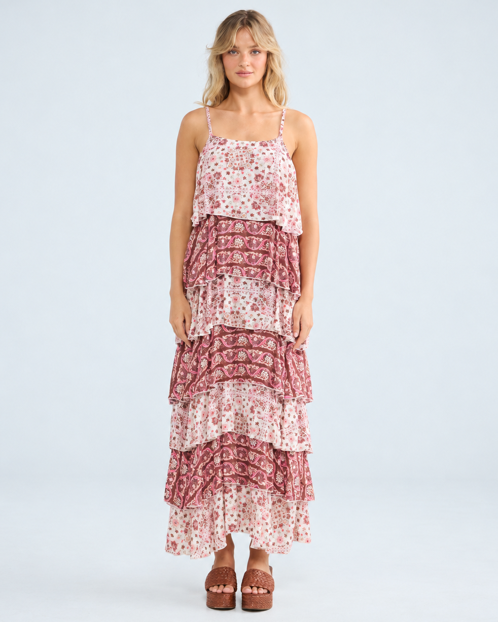RUE MAXI DRESS CHAI FLORAL