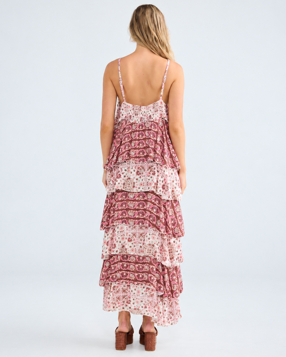 RUE MAXI DRESS CHAI FLORAL