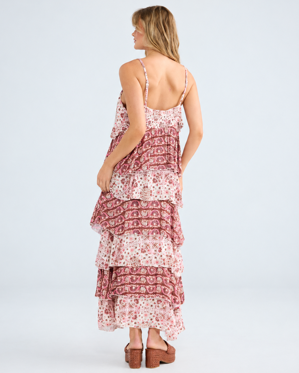 RUE MAXI DRESS CHAI FLORAL
