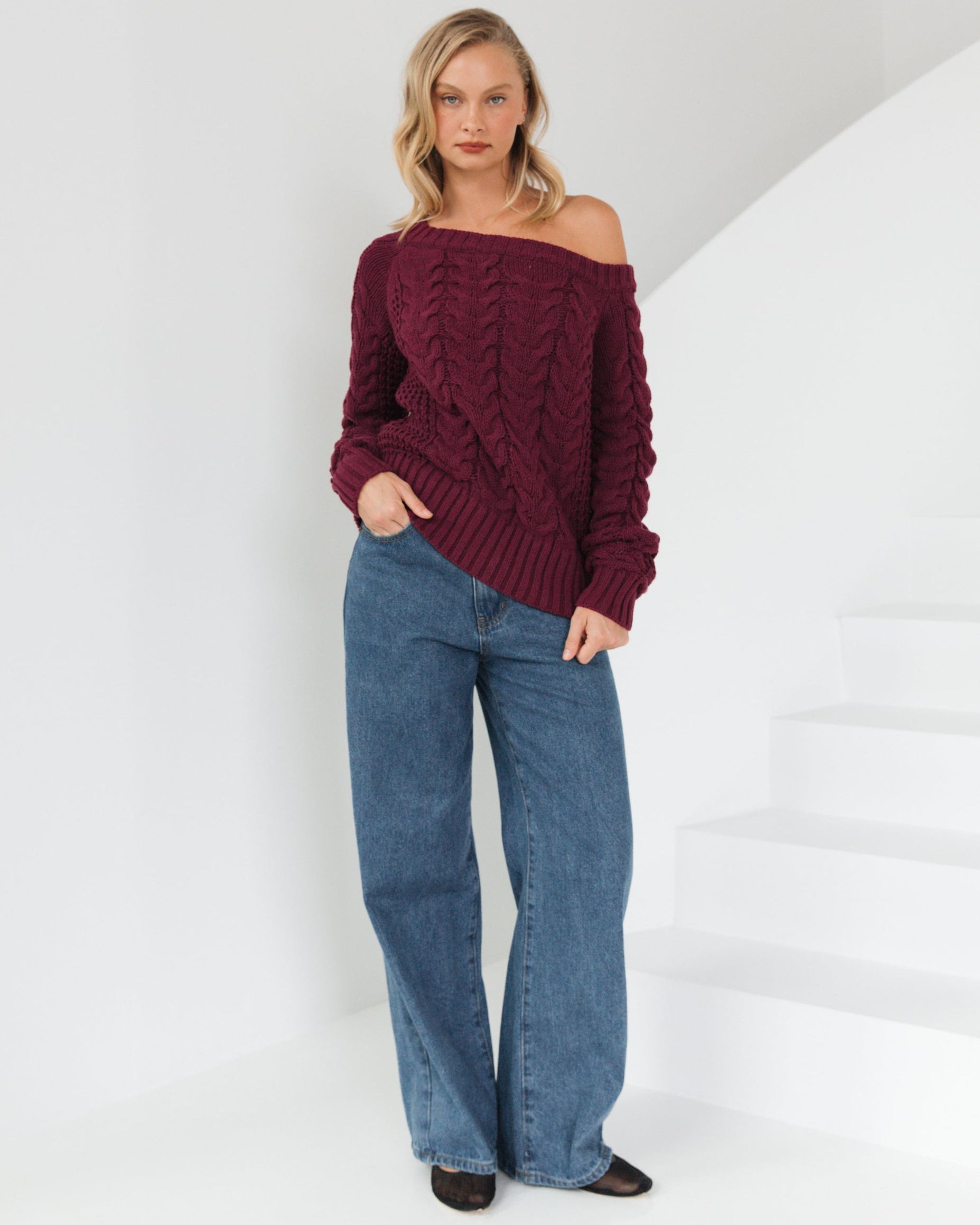 ELSA KNIT TOP WINE