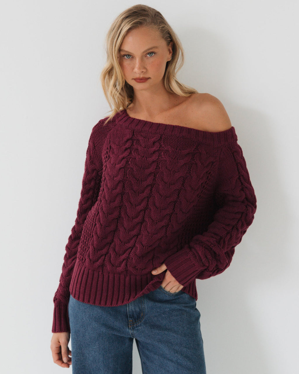 ELSA KNIT TOP WINE