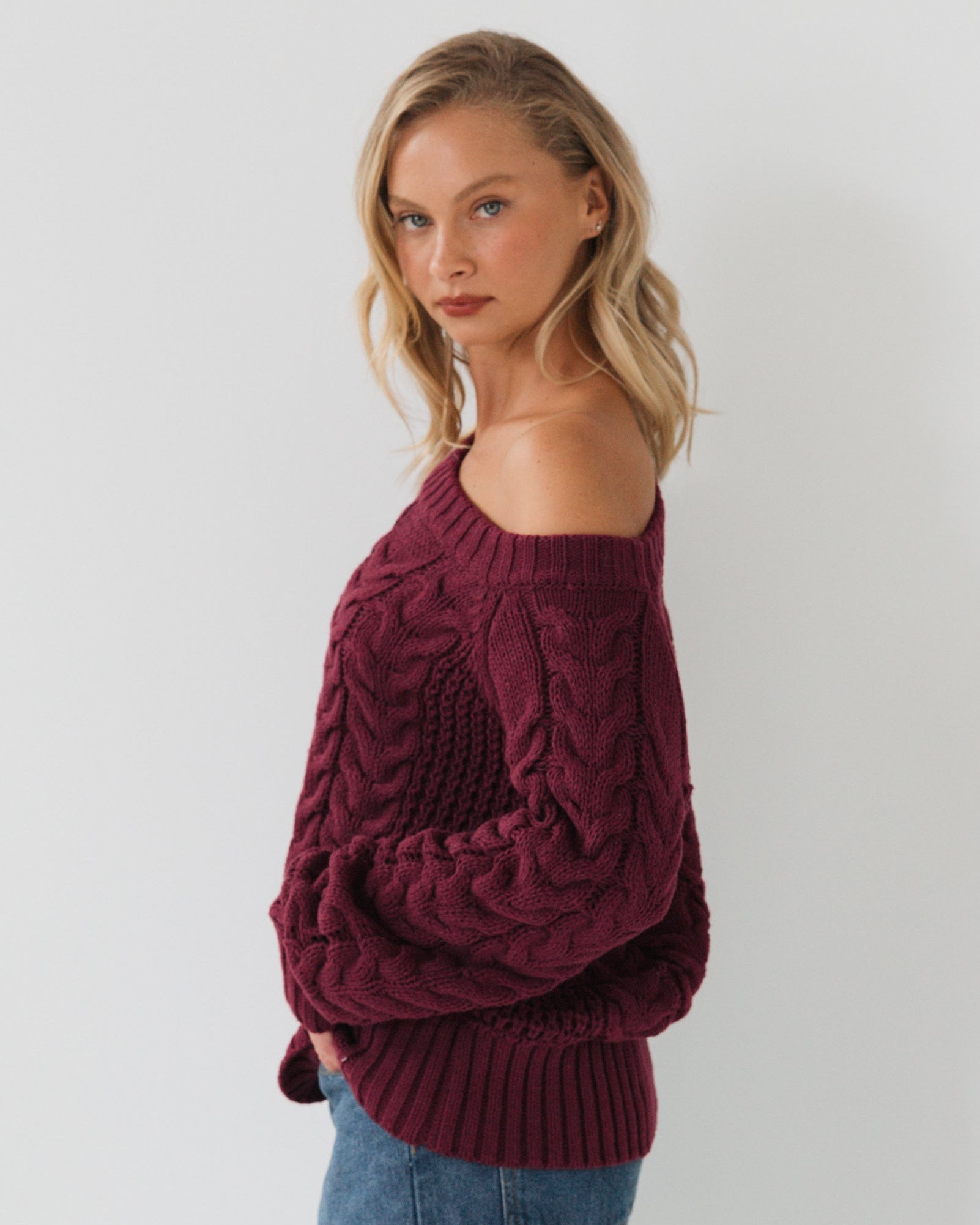 ELSA KNIT TOP WINE