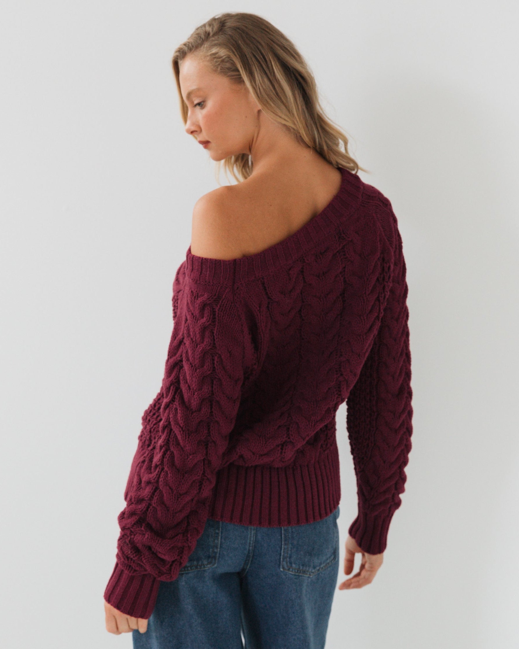 ELSA KNIT TOP WINE