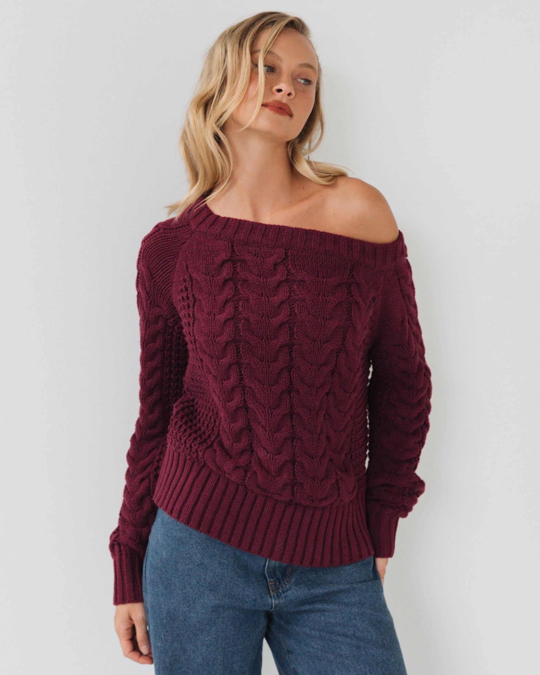 ELSA KNIT TOP WINE