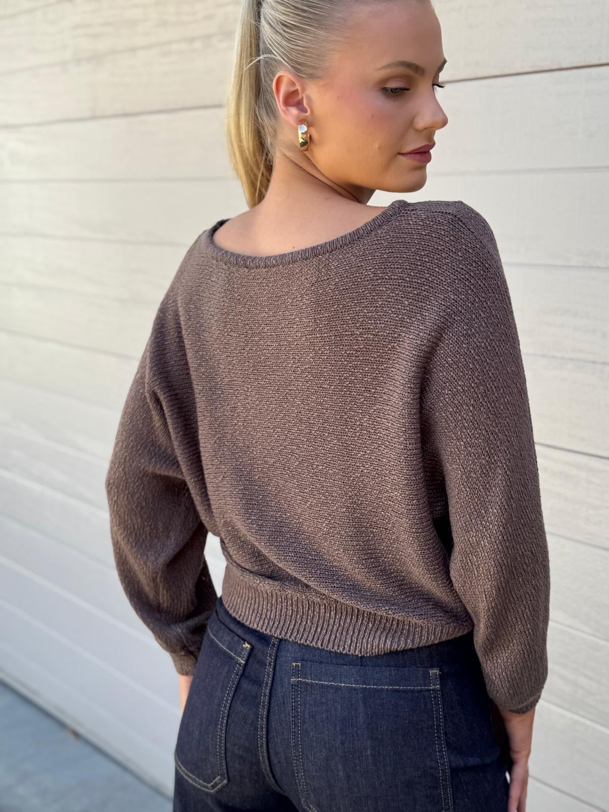 BOAT KNIT TOP TAUPE