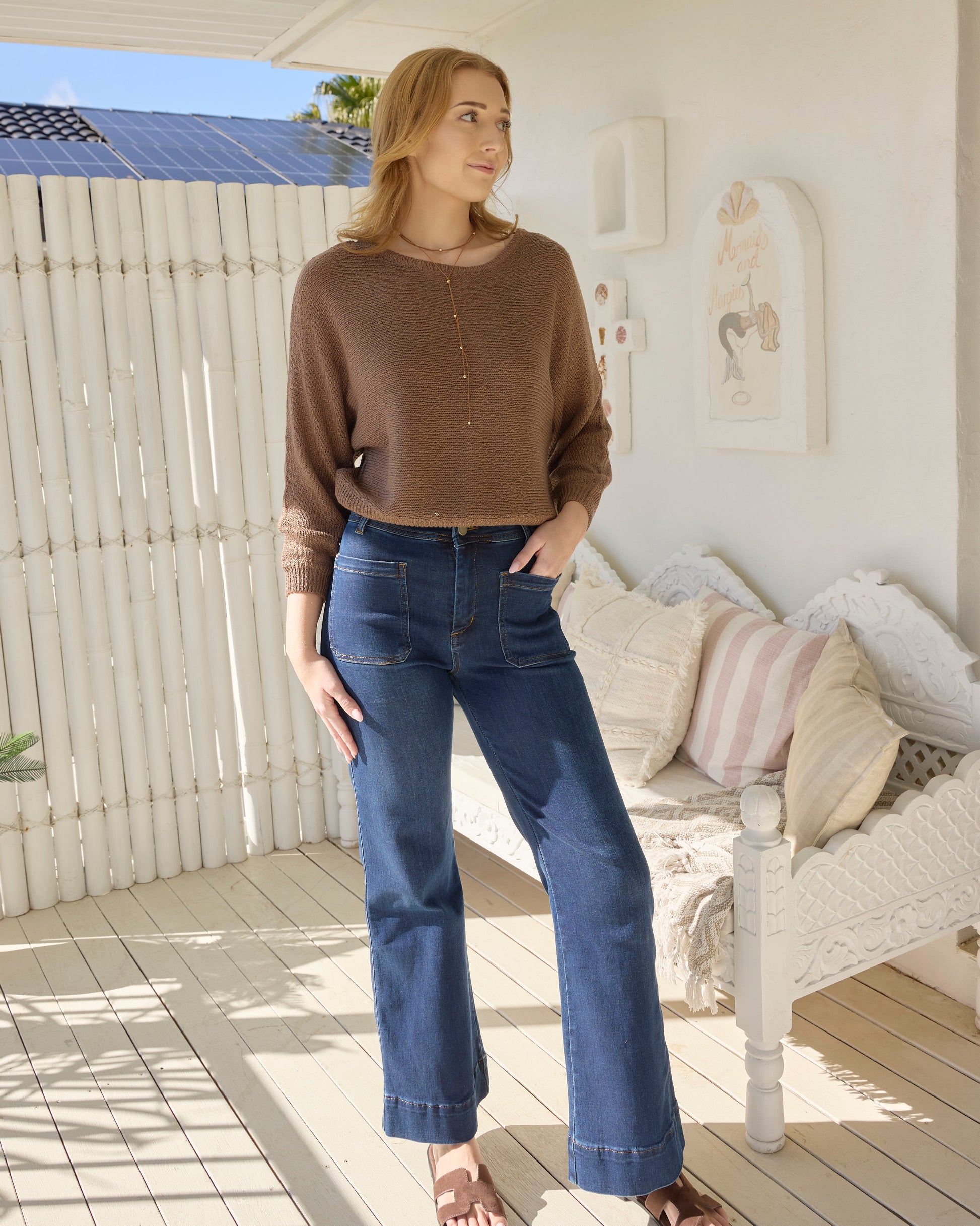 BOAT KNIT TOP TAUPE