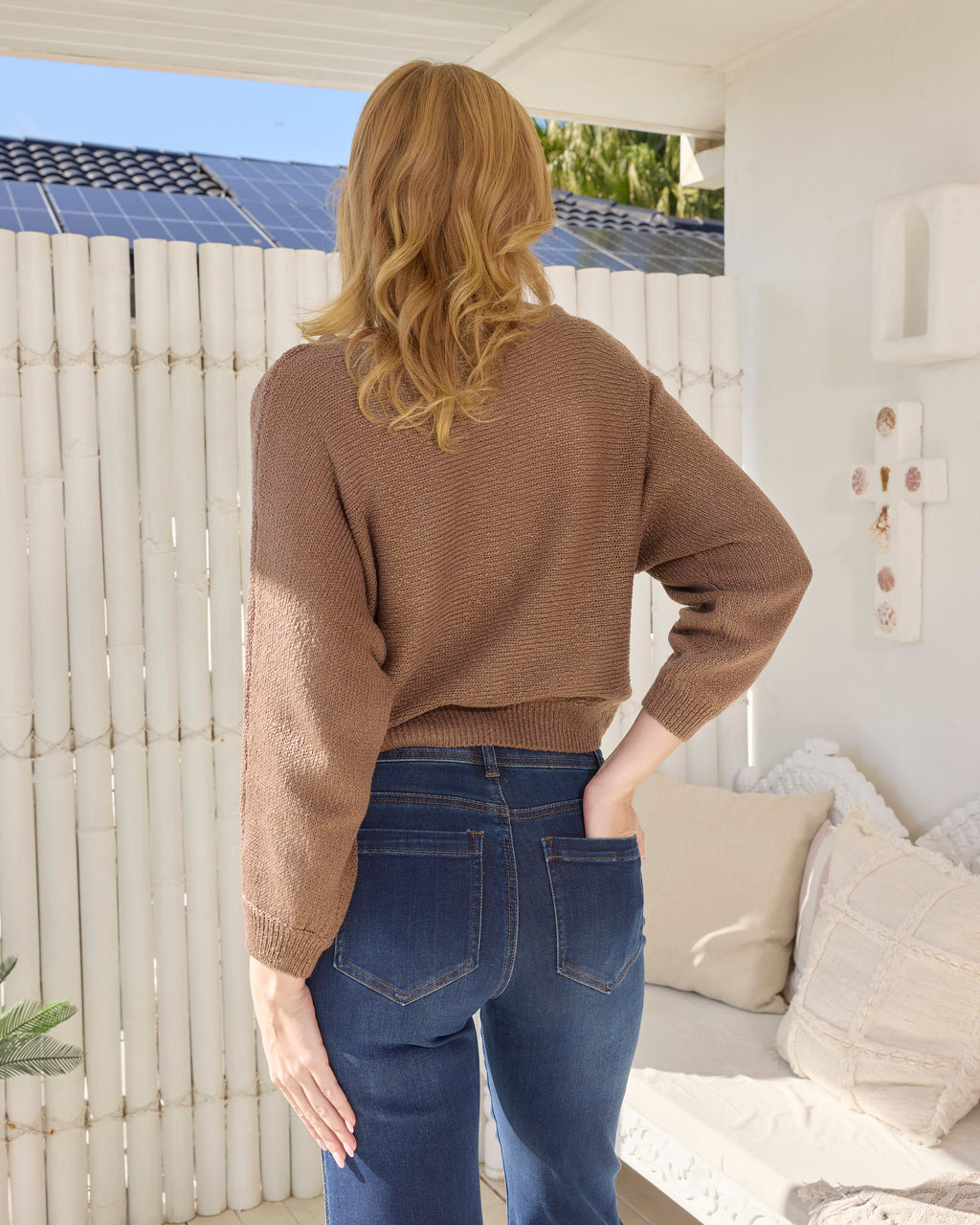 BOAT KNIT TOP TAUPE