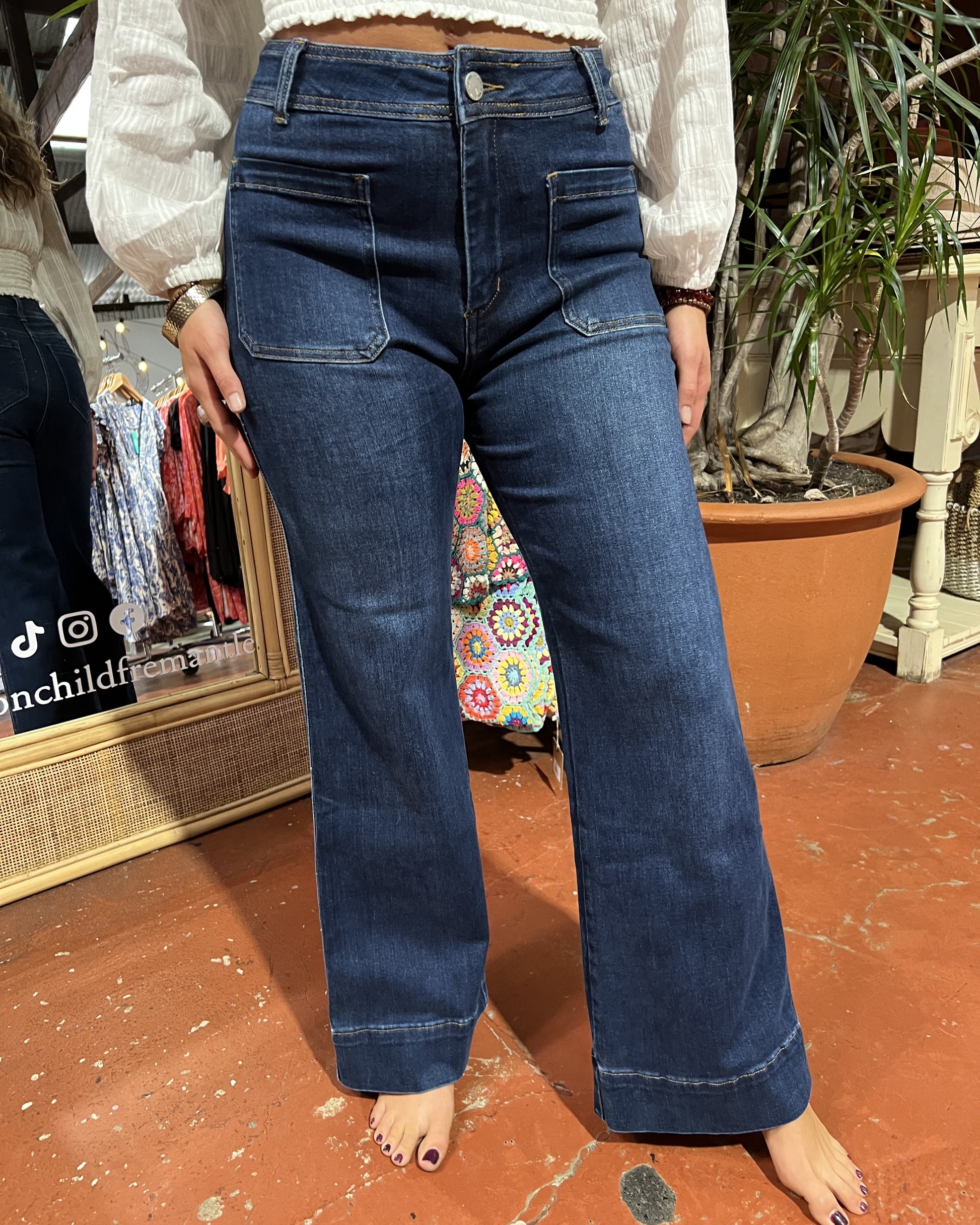 THAT 70S DENIM JEANS DARK BLUE
