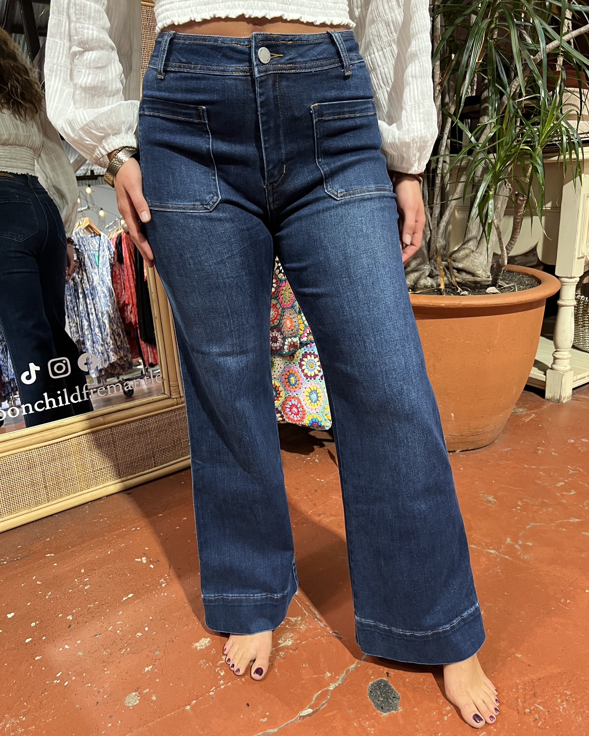 THAT 70S DENIM JEANS DARK BLUE