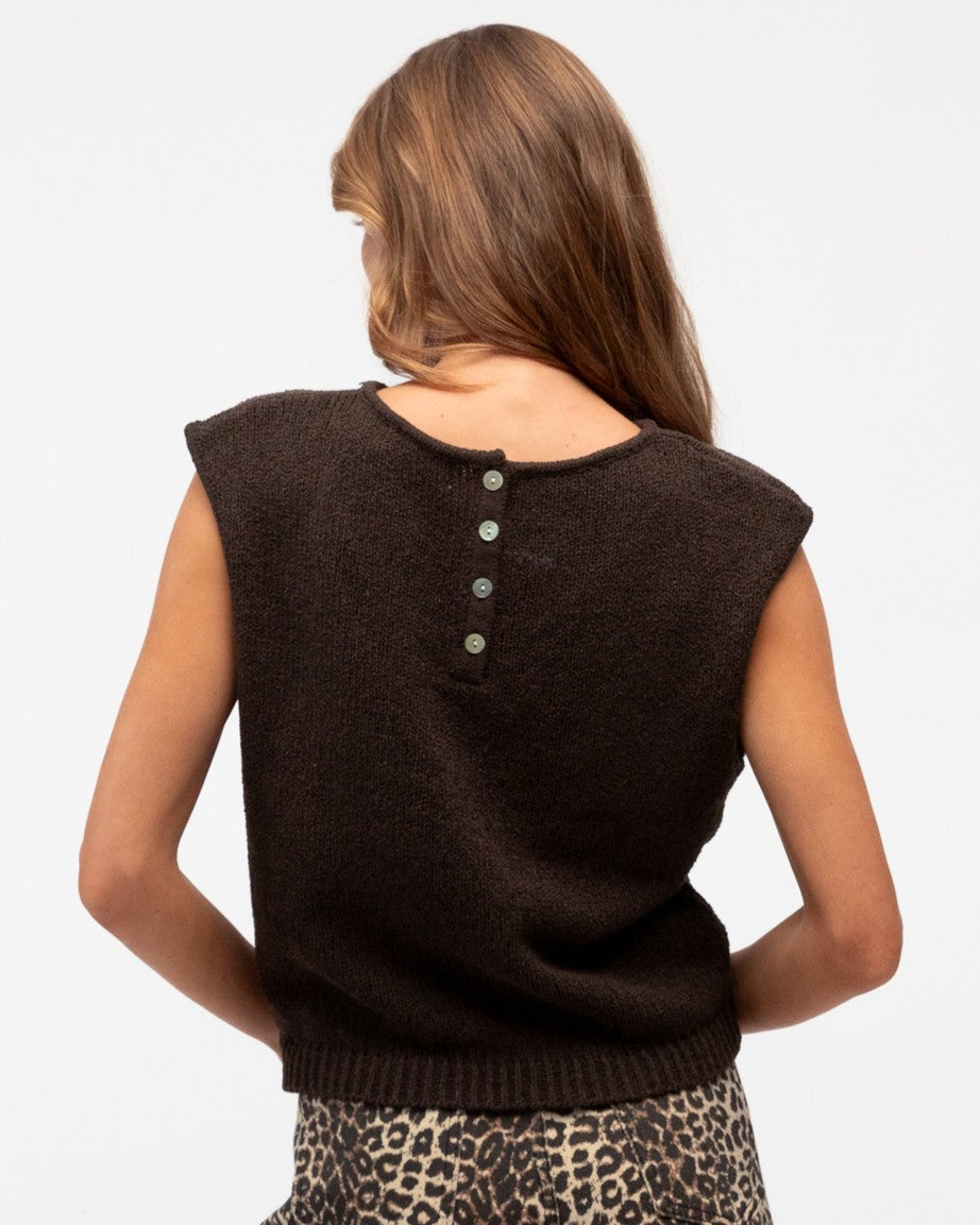 DESTINY KNIT TOP CHOCOLATE