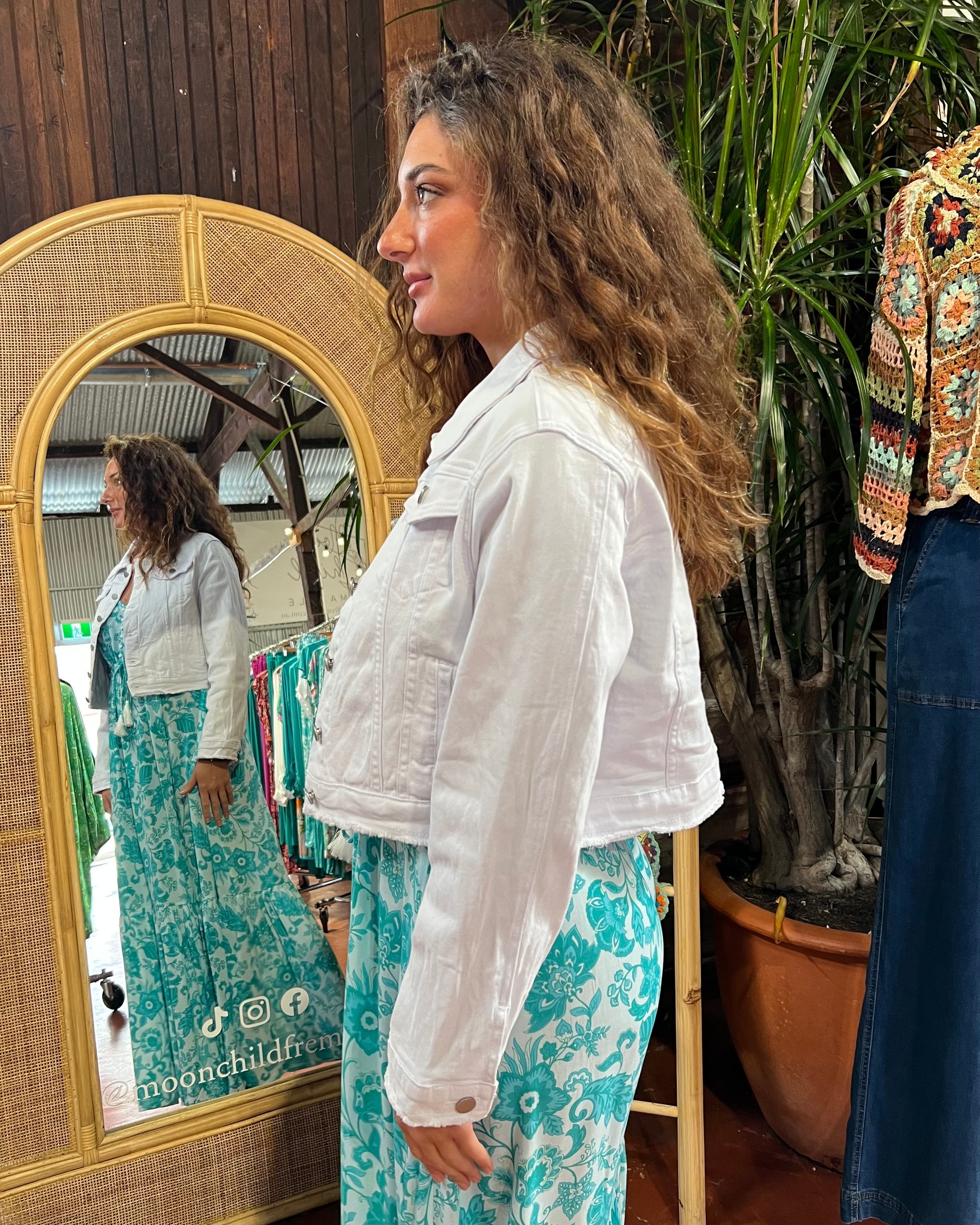 ZARA DENIM JACKET WHITE