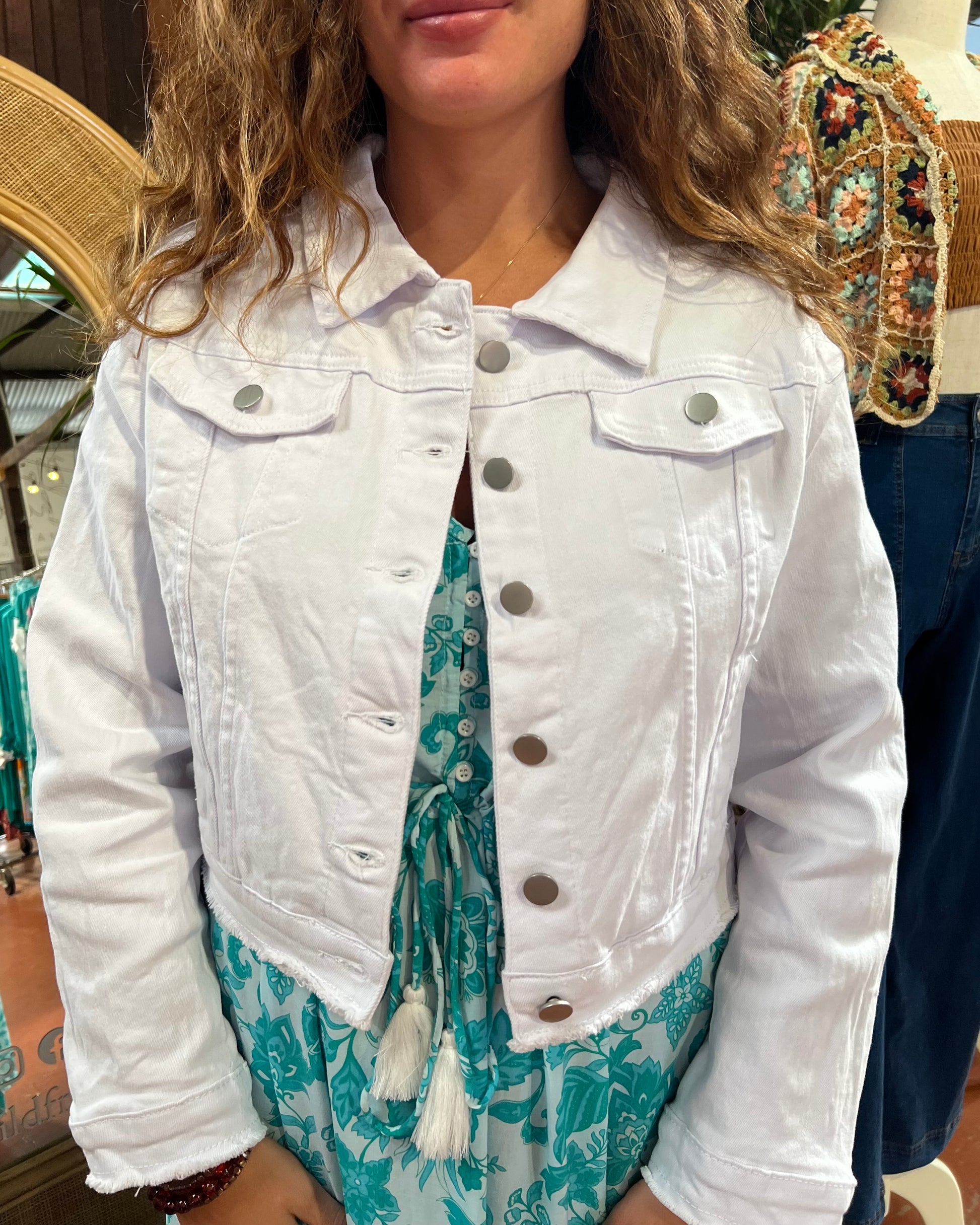 ZARA DENIM JACKET WHITE