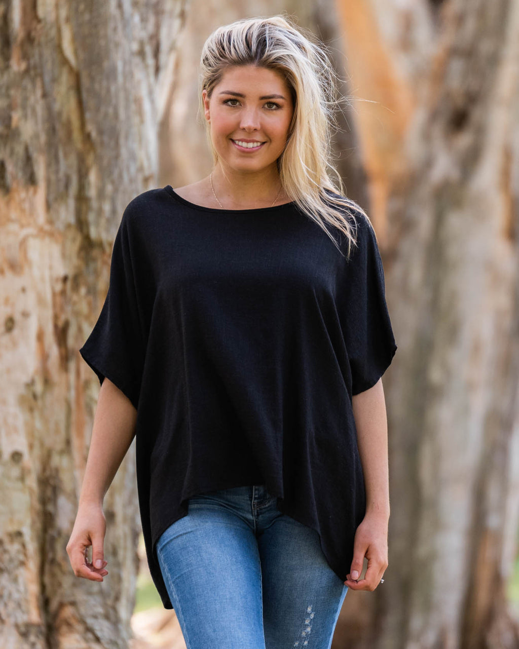 FAVEN DRAPE TOP BLACK