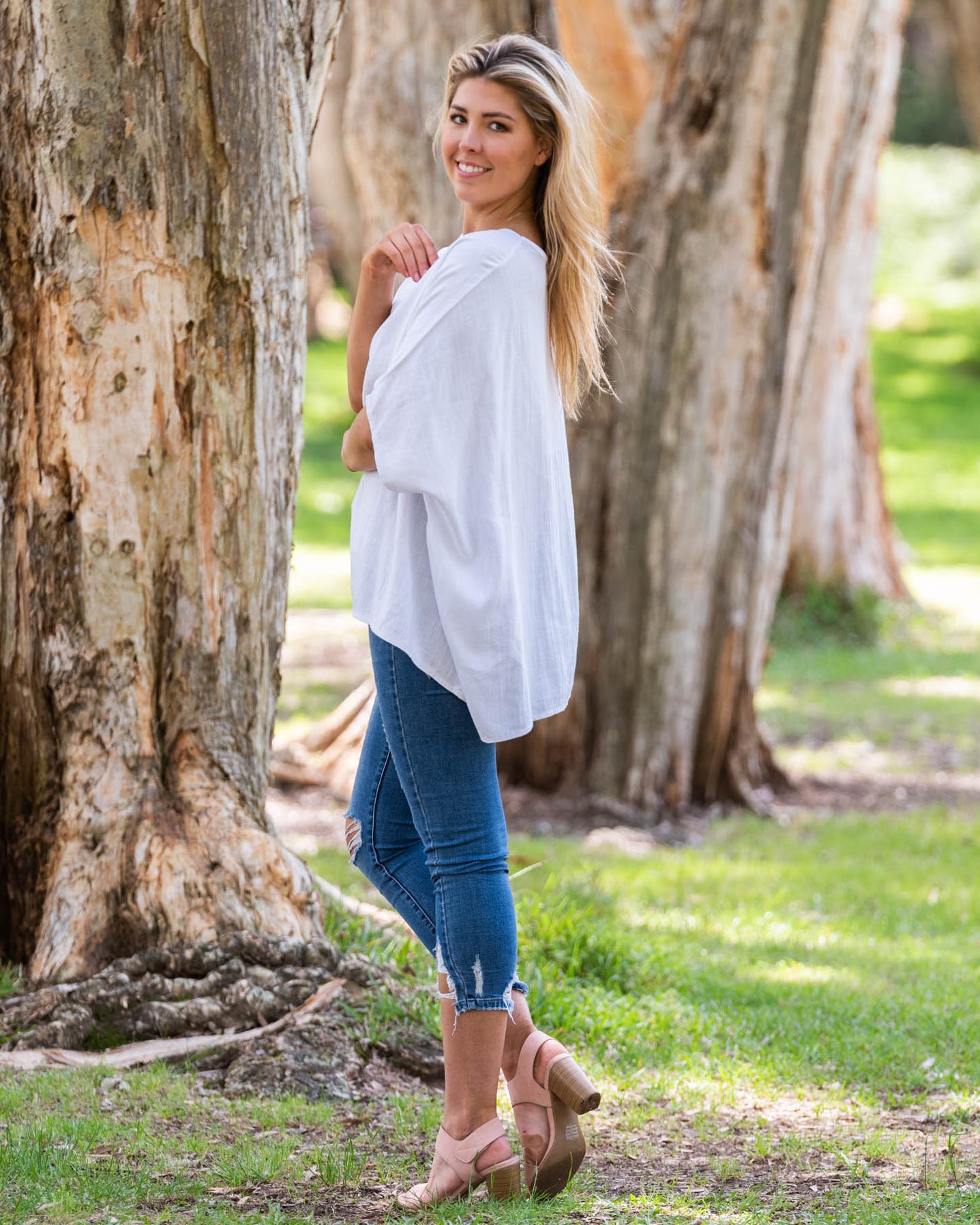 FAVEN DRAPE TOP WHITE