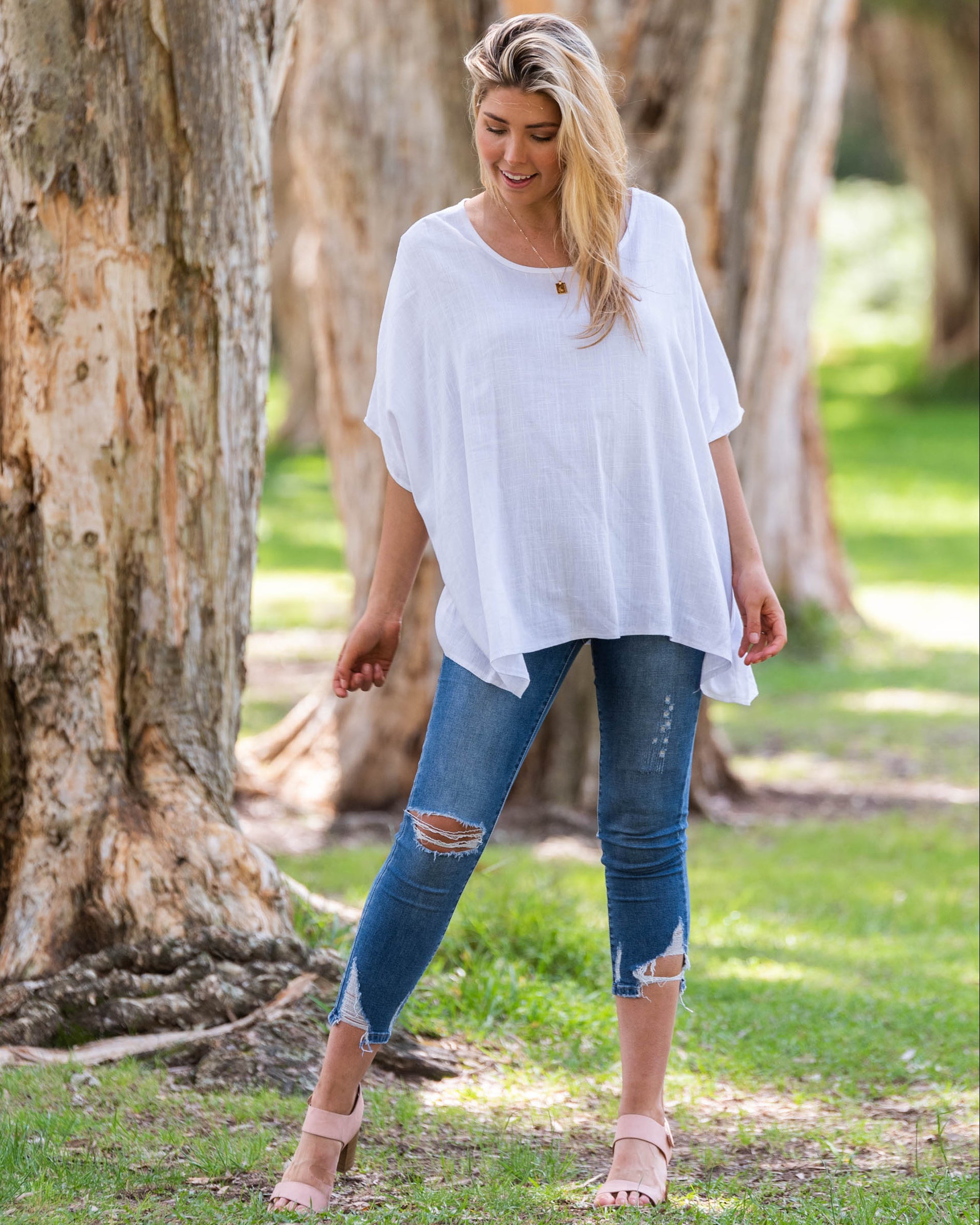 FAVEN DRAPE TOP WHITE