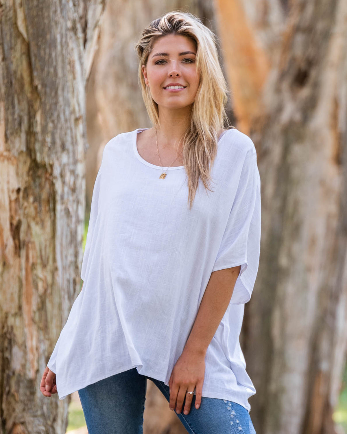 FAVEN DRAPE TOP WHITE