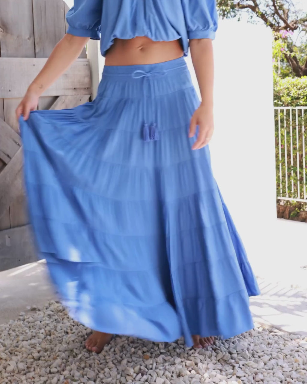 PENNY MAXI SKIRT PACIFIC BLUE