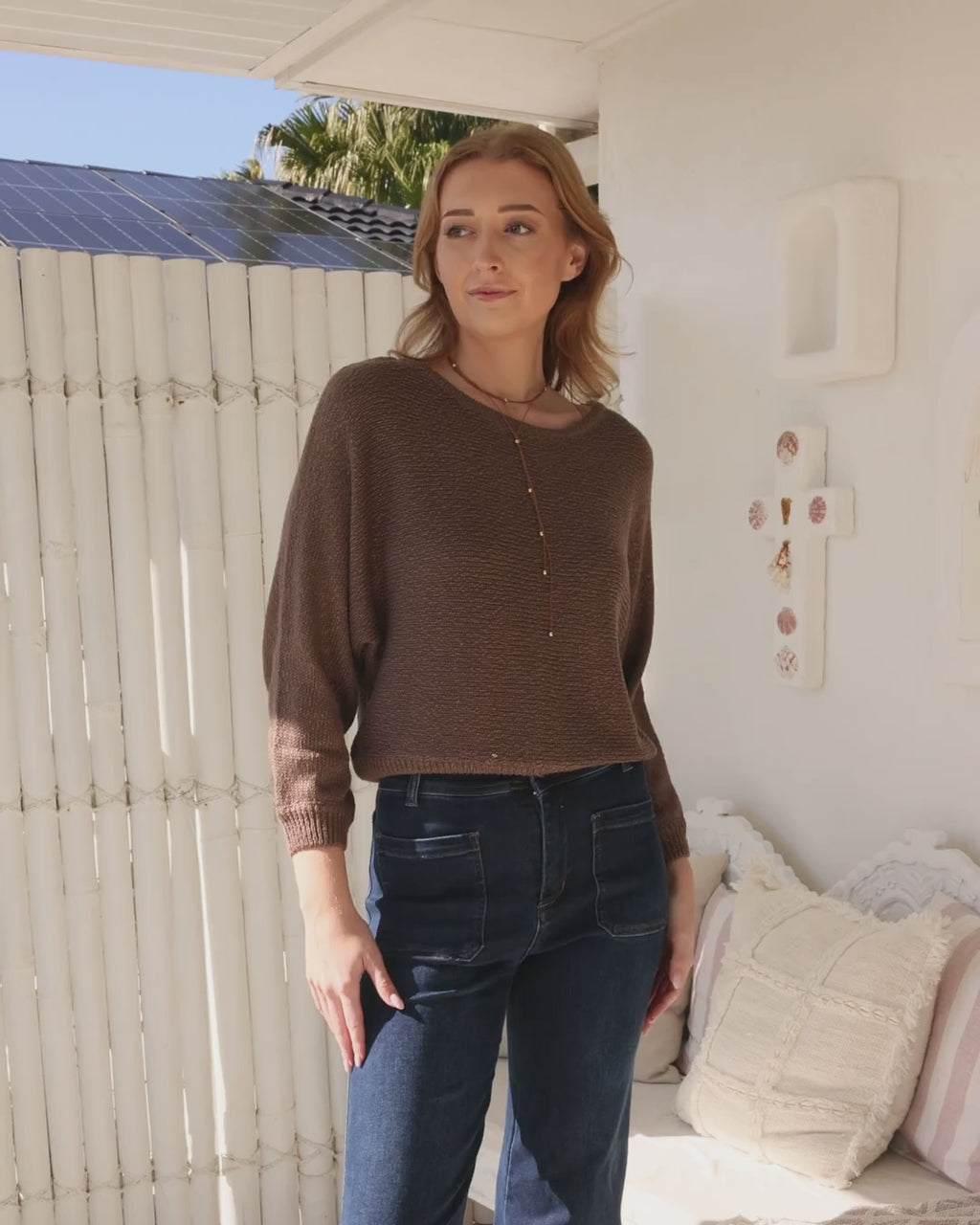 BOAT KNIT TOP TAUPE
