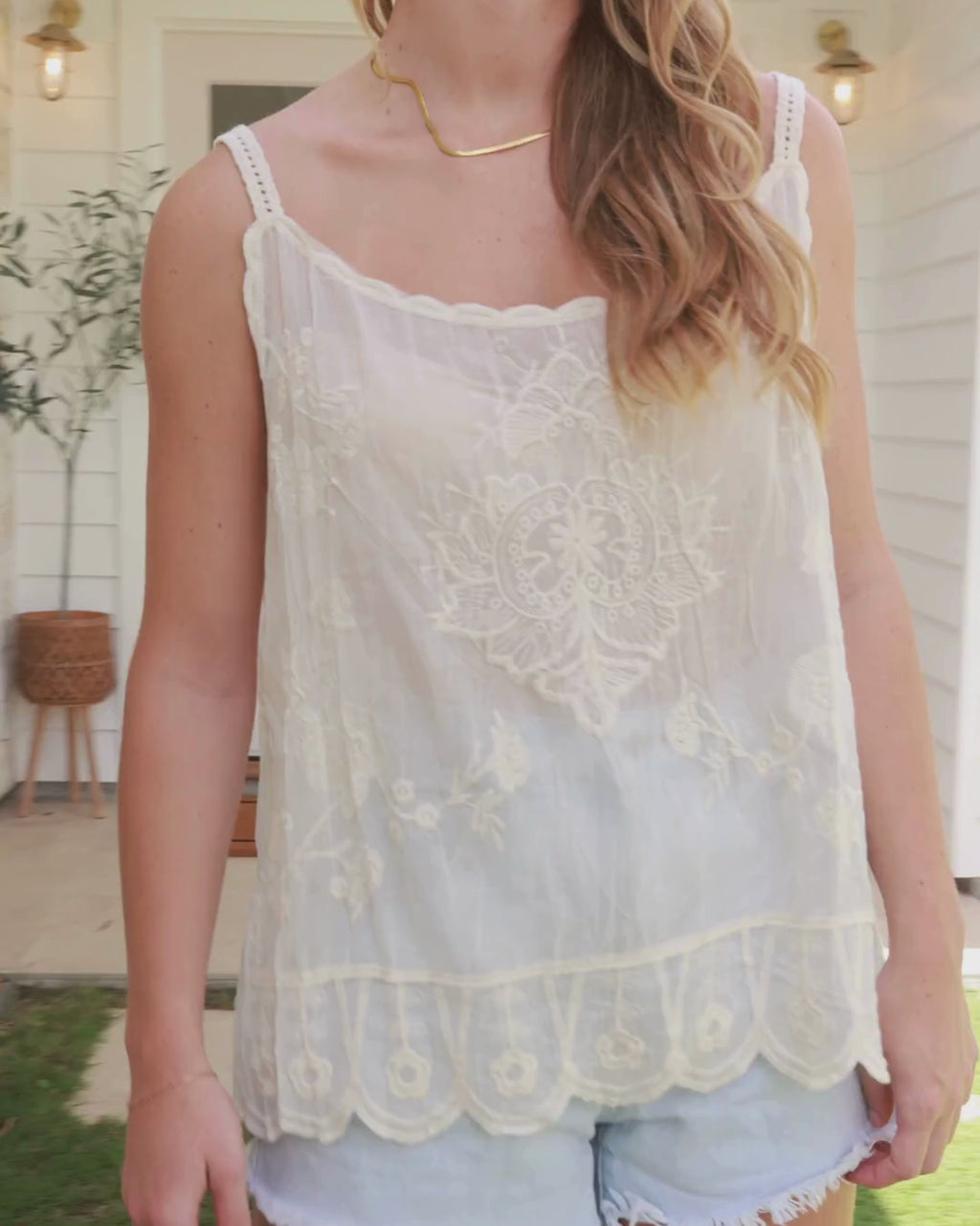 KELI SINGLET TOP VINTAGE CREAM