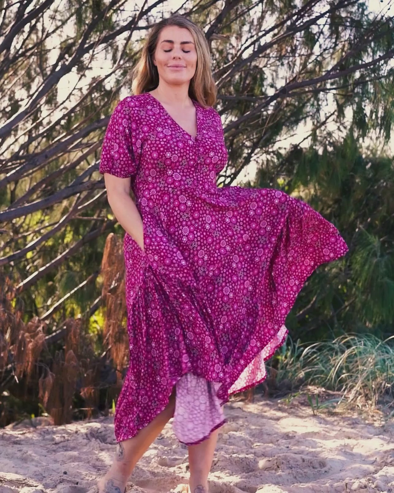 VERA MAXI DRESS BOYSENBERRY