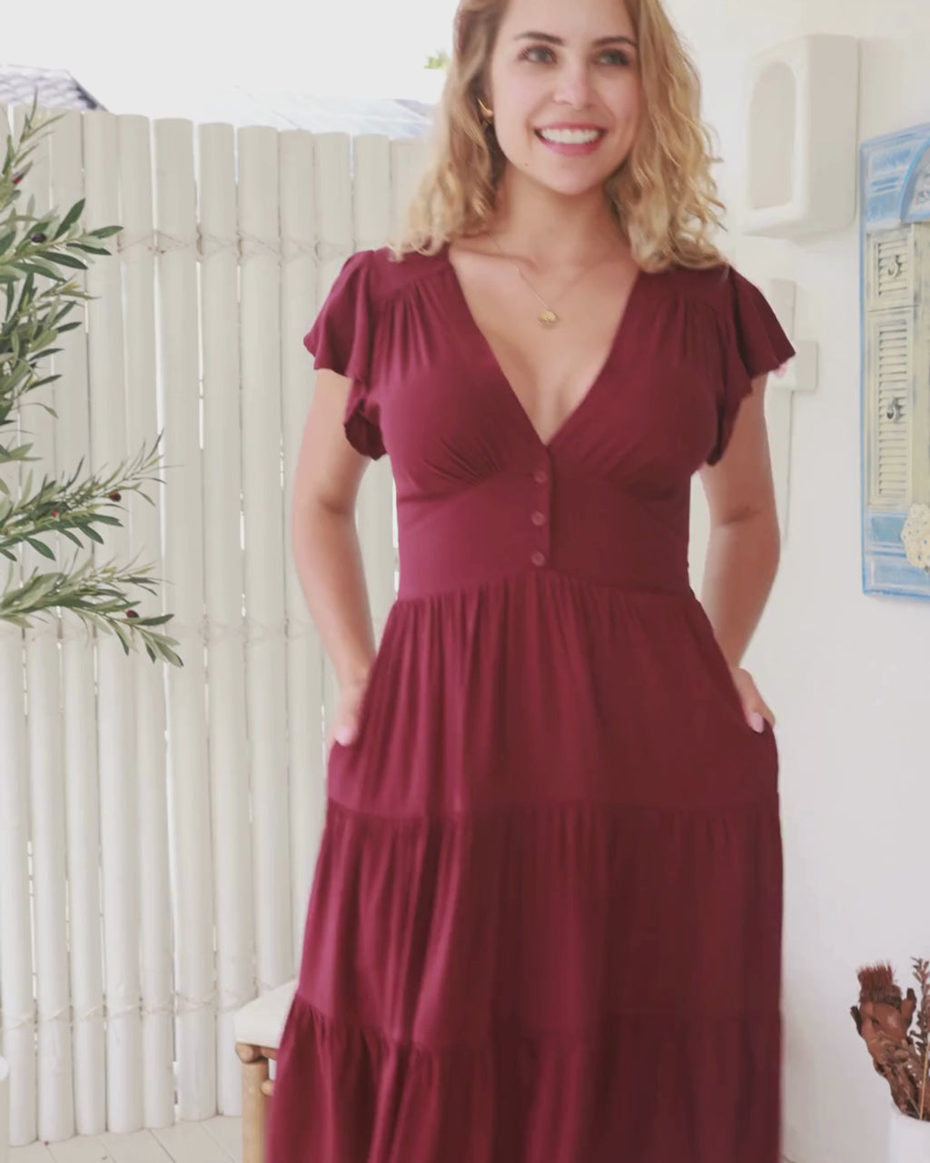 SHAE MINI DRESS SANGRIA