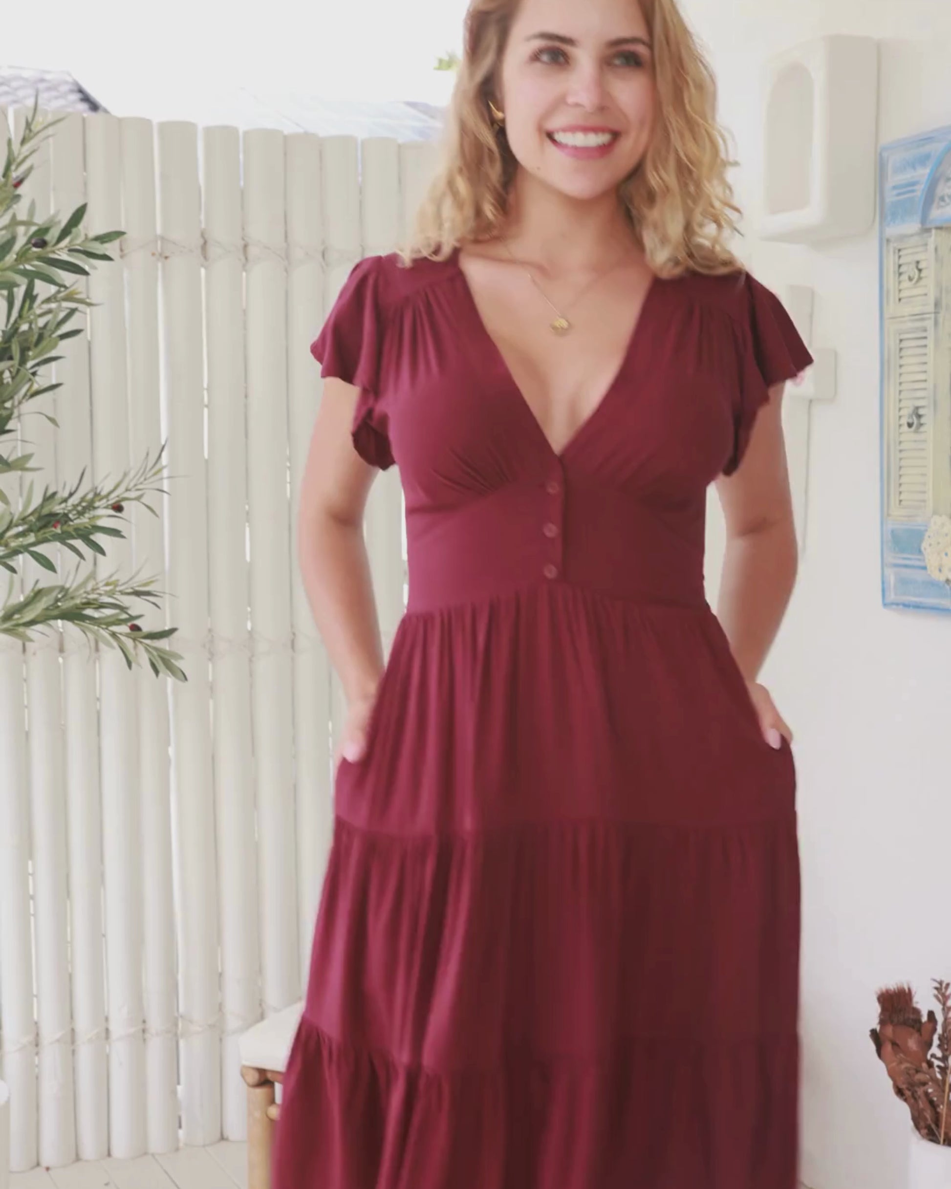 SHAE MINI DRESS SANGRIA