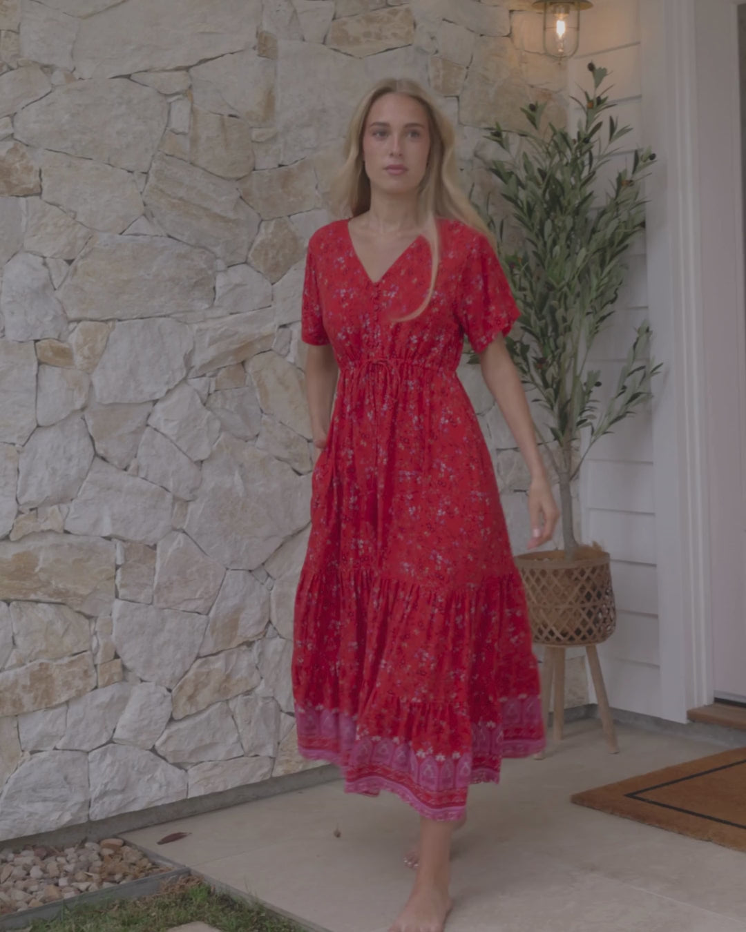 MANDY MIDI DRESS SCARLET