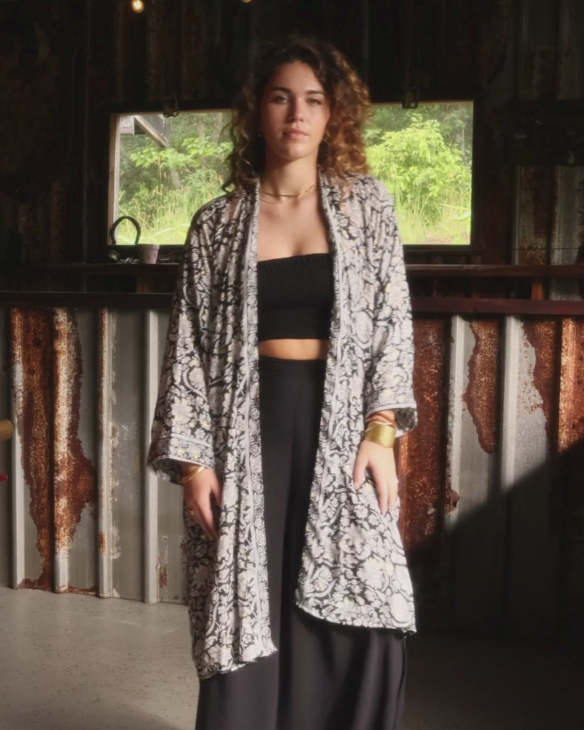 SOLARA MIDI KIMONO WILD INK