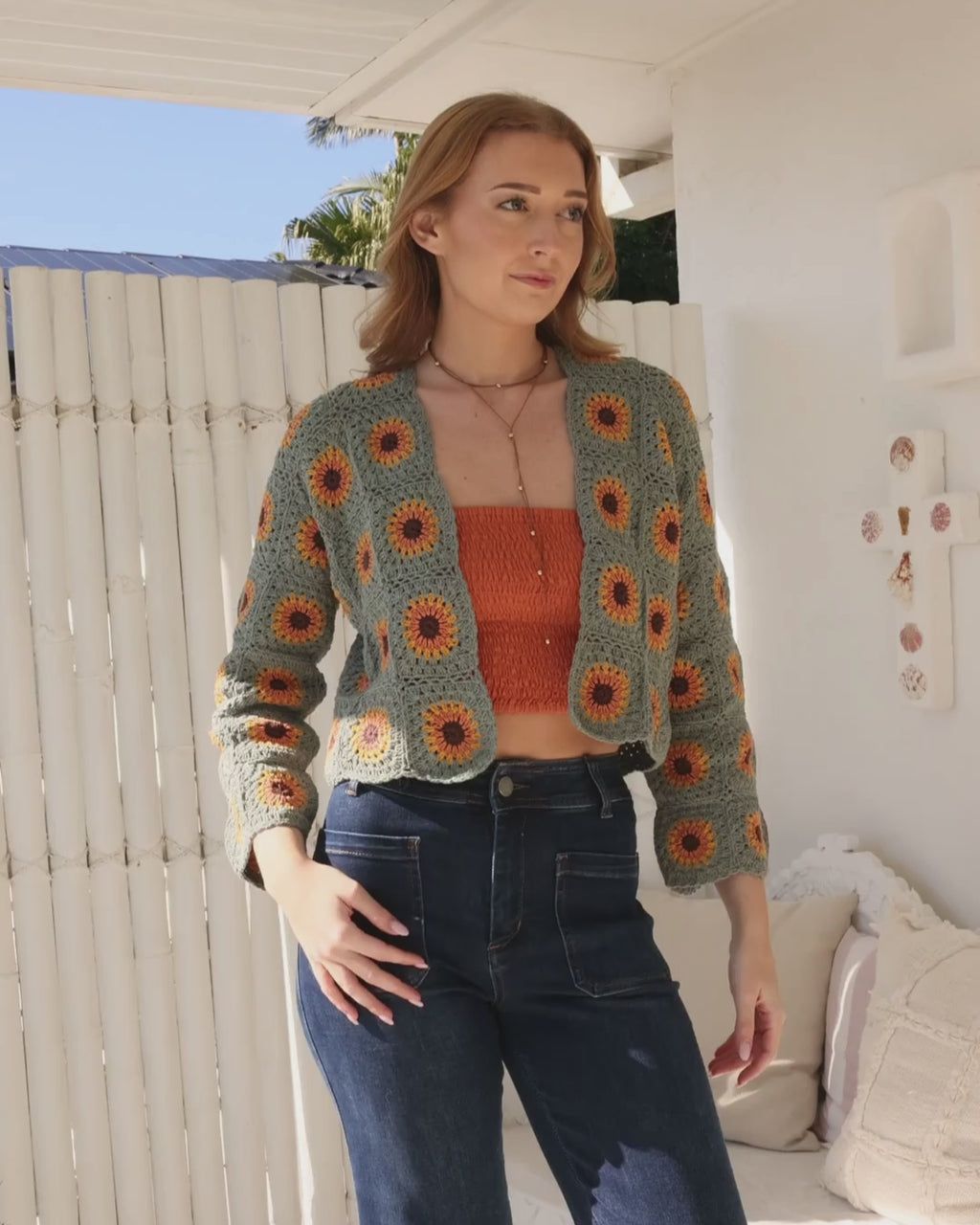 SUNFLOWER CARDIGAN SAGE