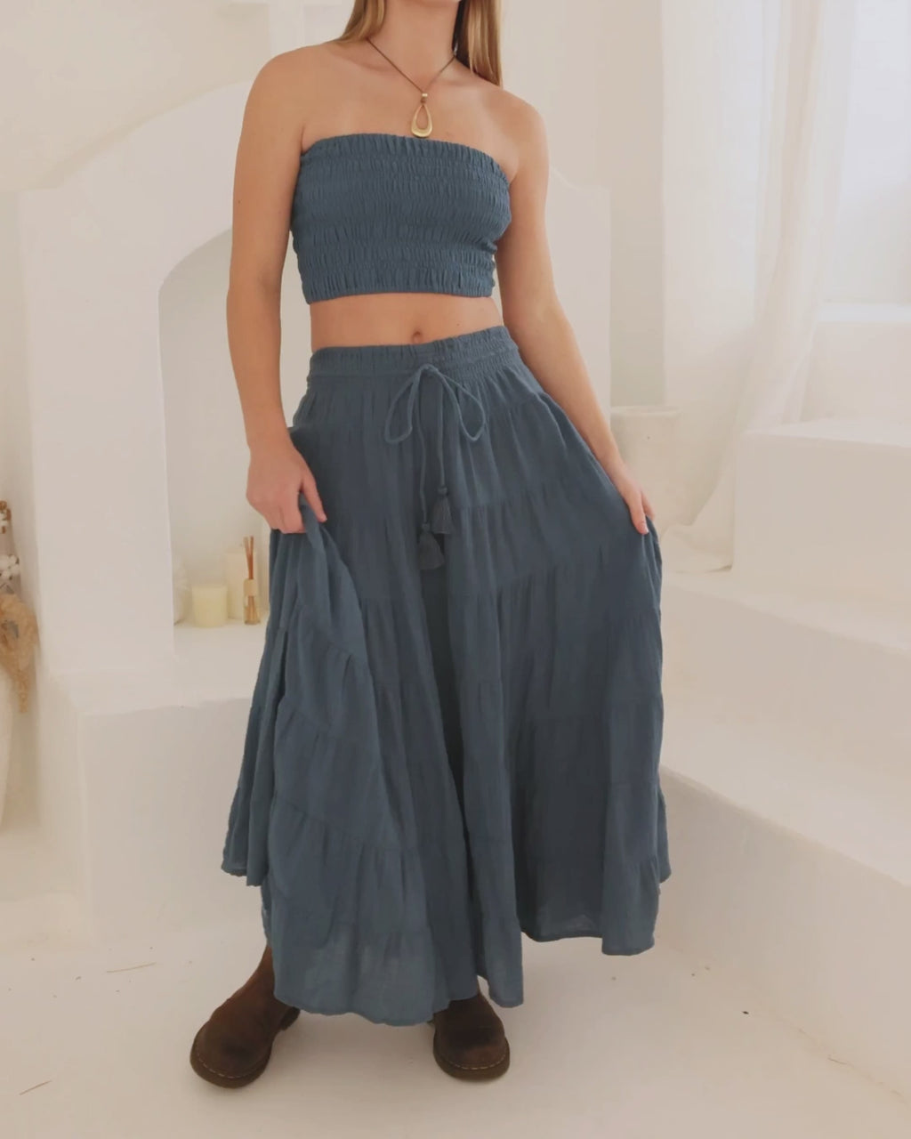 CASSIE MAXI SKIRT DENIM