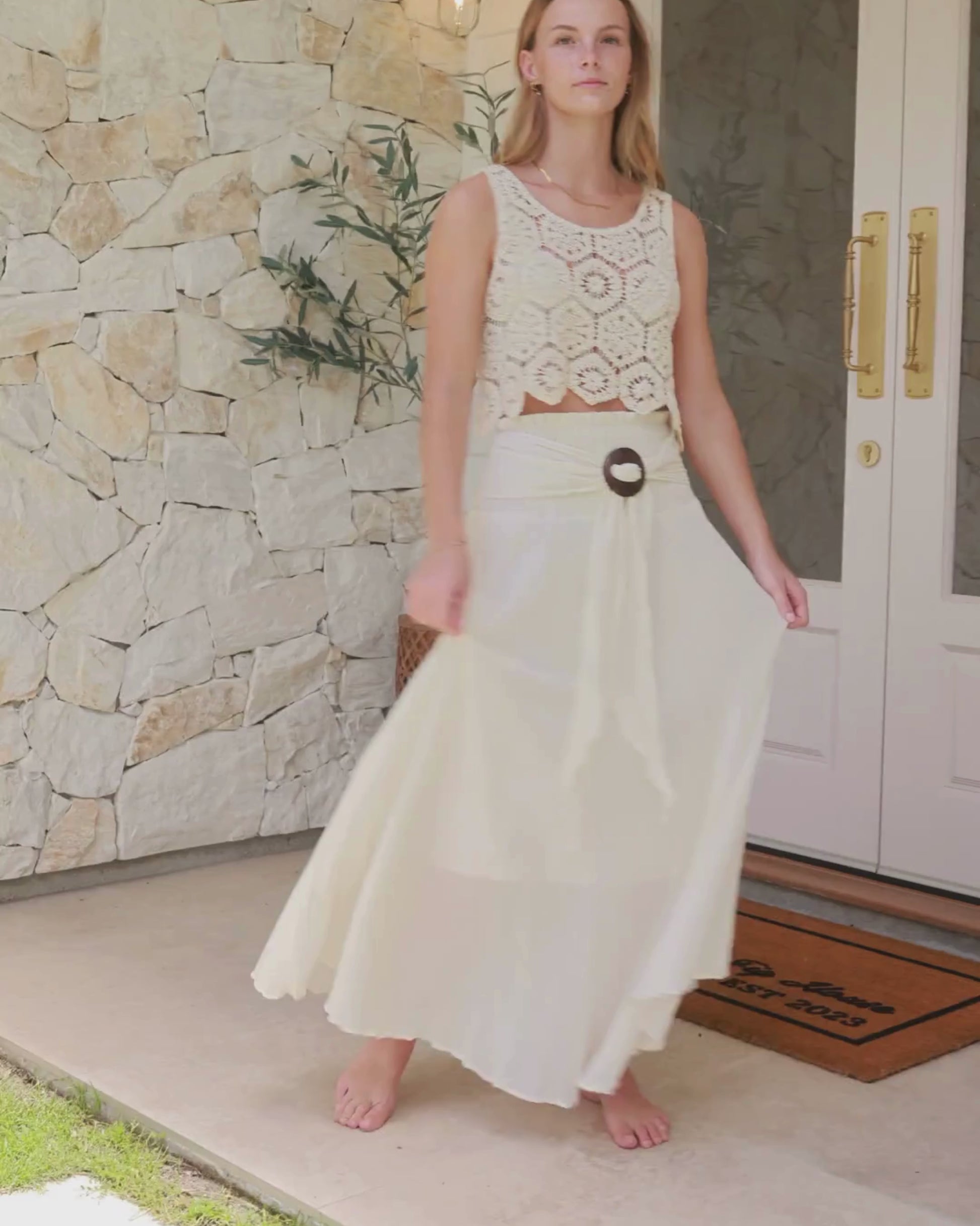 COCO MAXI SKIRT VINTAGE CREAM