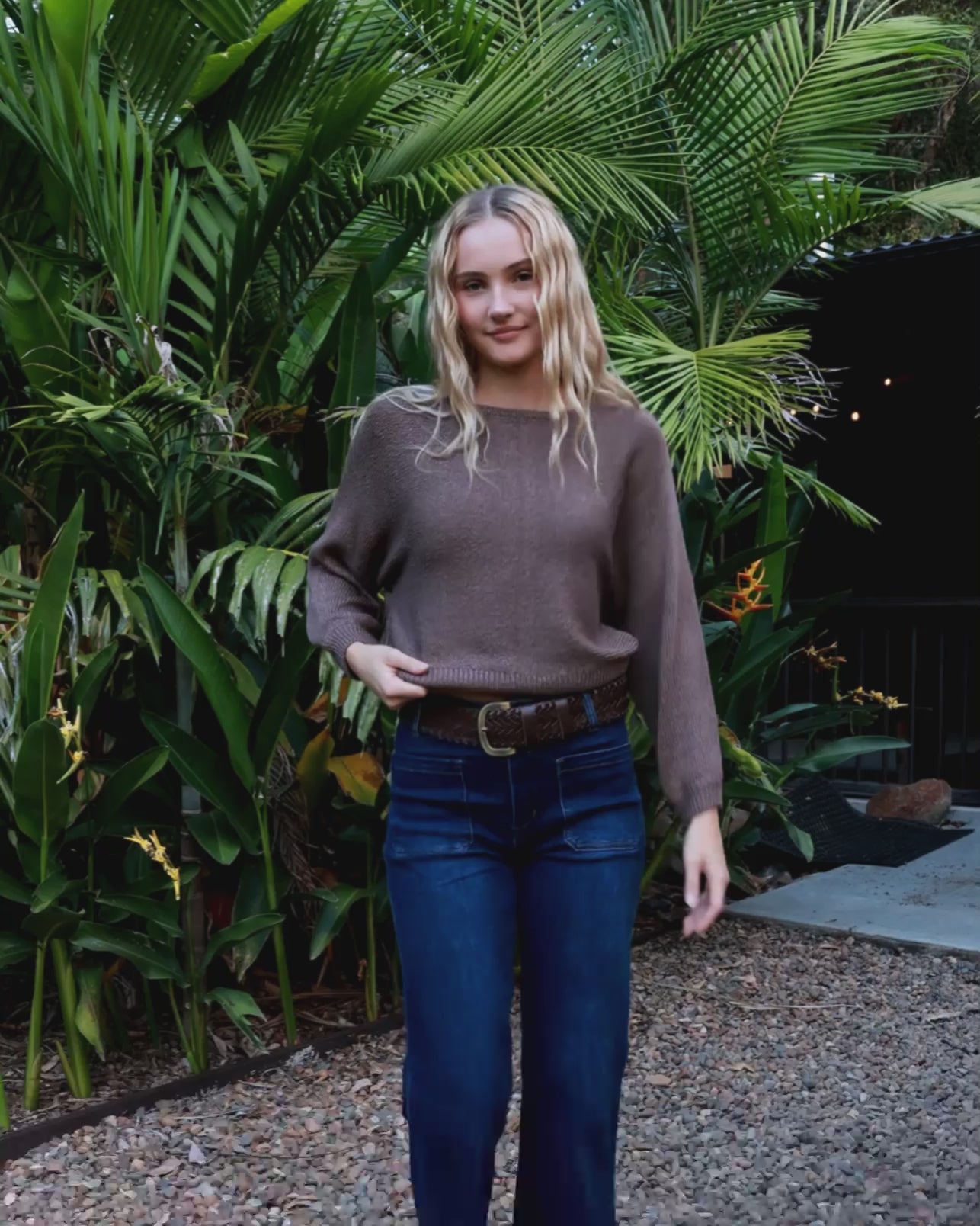 BOAT KNIT TOP TAUPE
