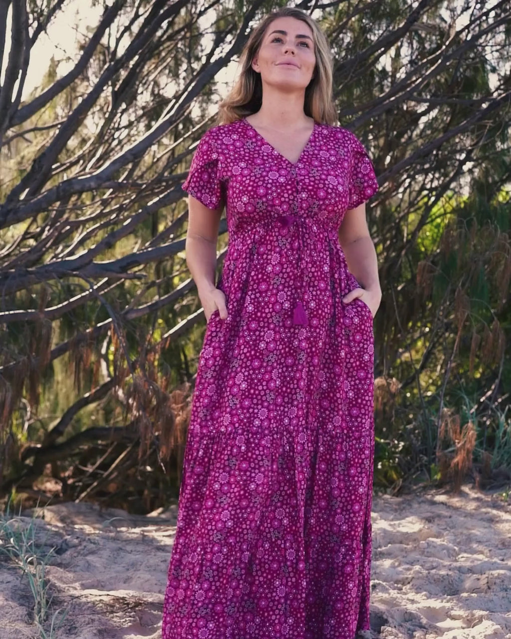 SIA MAXI DRESS BOYSENBERRY
