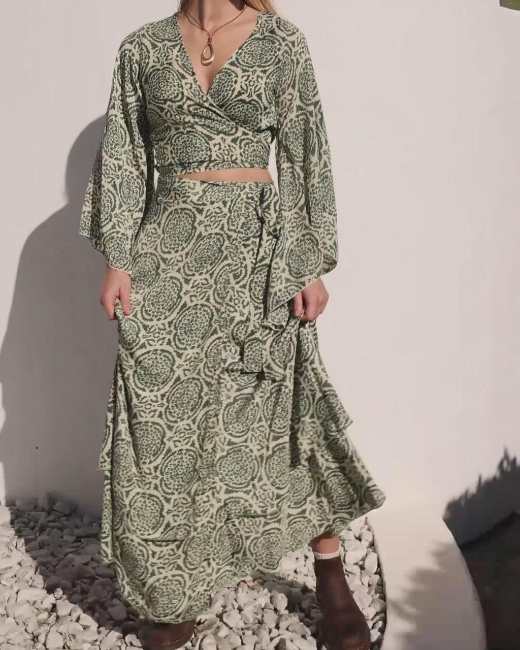 SOLEA MAXI SKIRT WILD MOSS