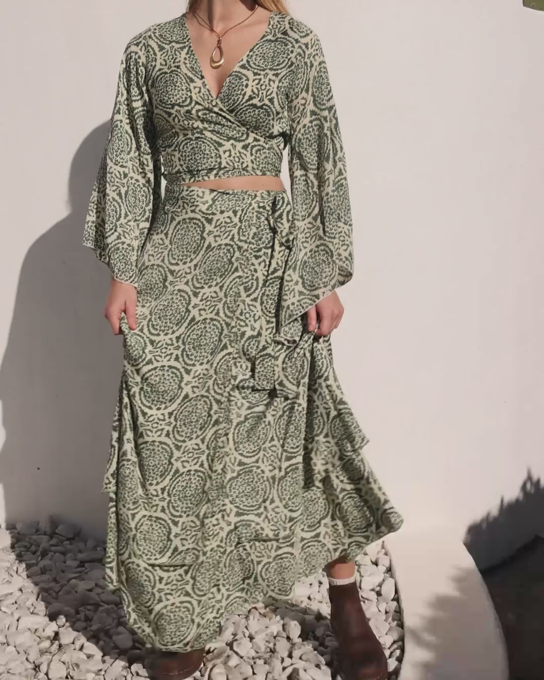 SOLEA MAXI SKIRT WILD MOSS