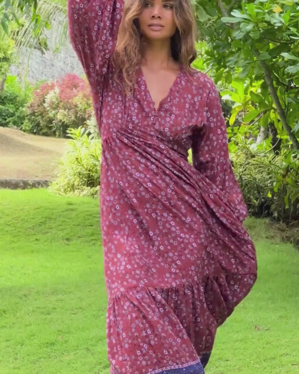 JOSIE MAXI DRESS RHUBARB