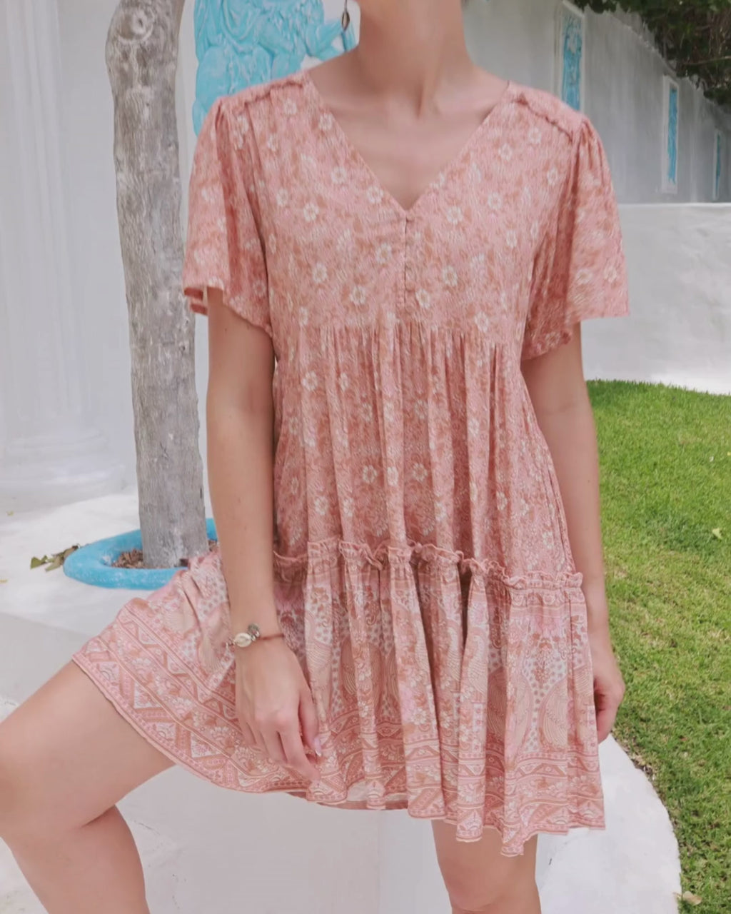 LENA MINI DRESS VINTAGE WHISPER