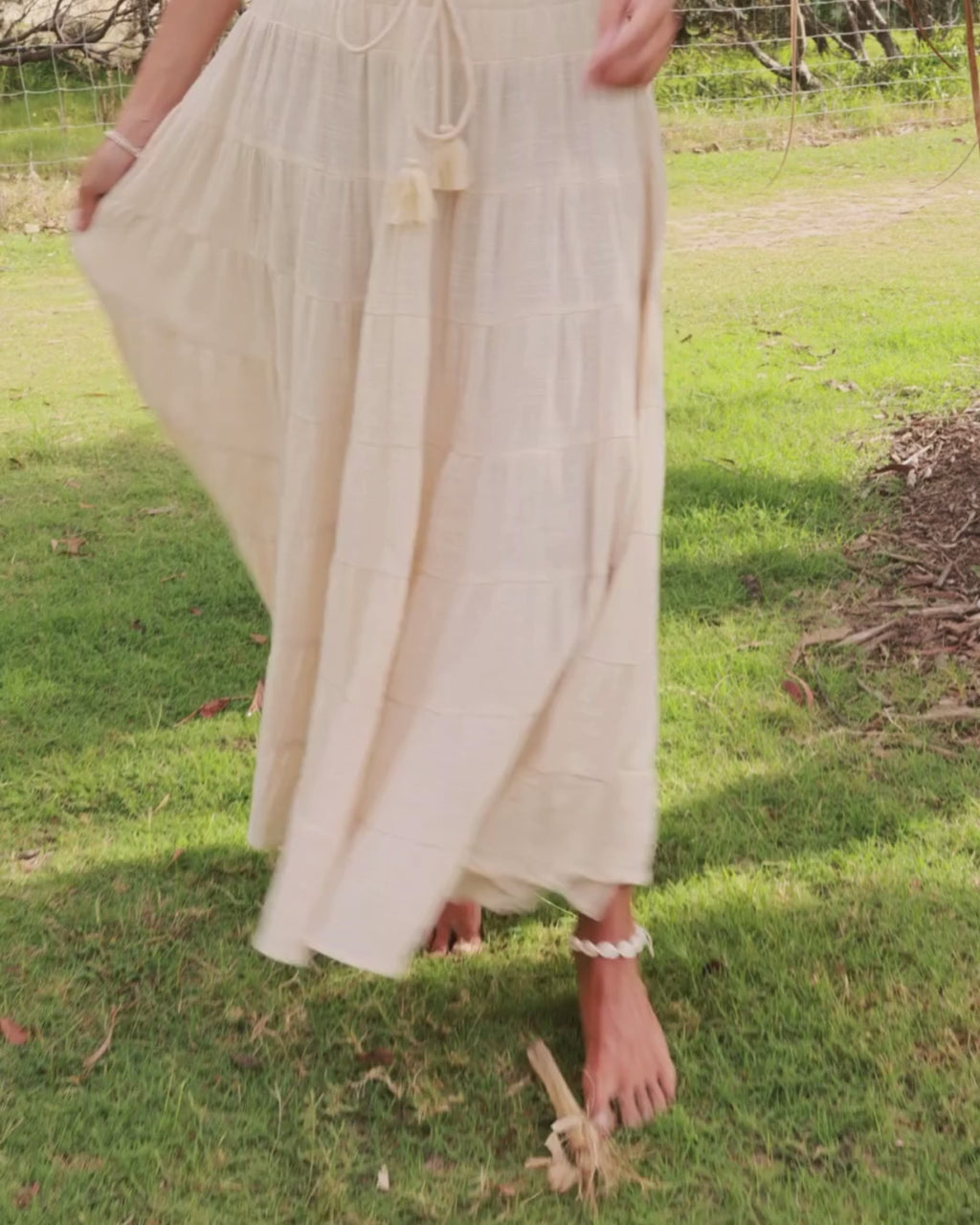 CASSIE MAXI SKIRT VINTAGE CREAM