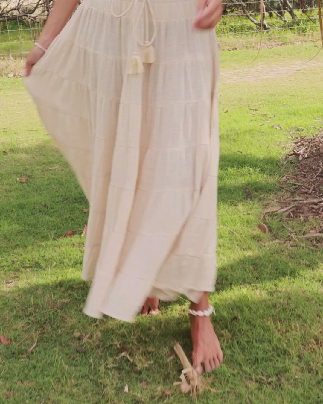 CASSIE MAXI SKIRT VINTAGE CREAM