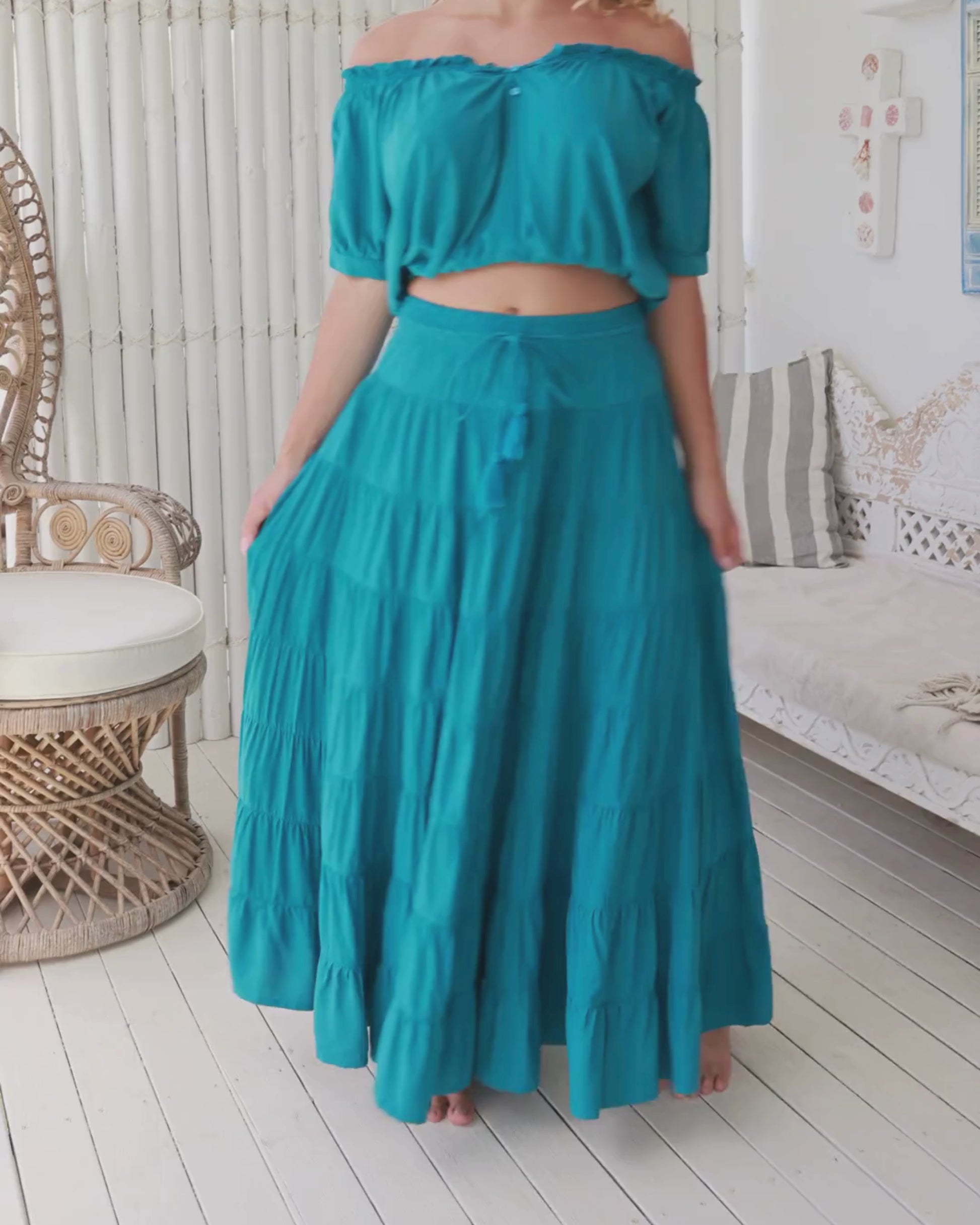 PENNY MAXI SKIRT PEACOCK