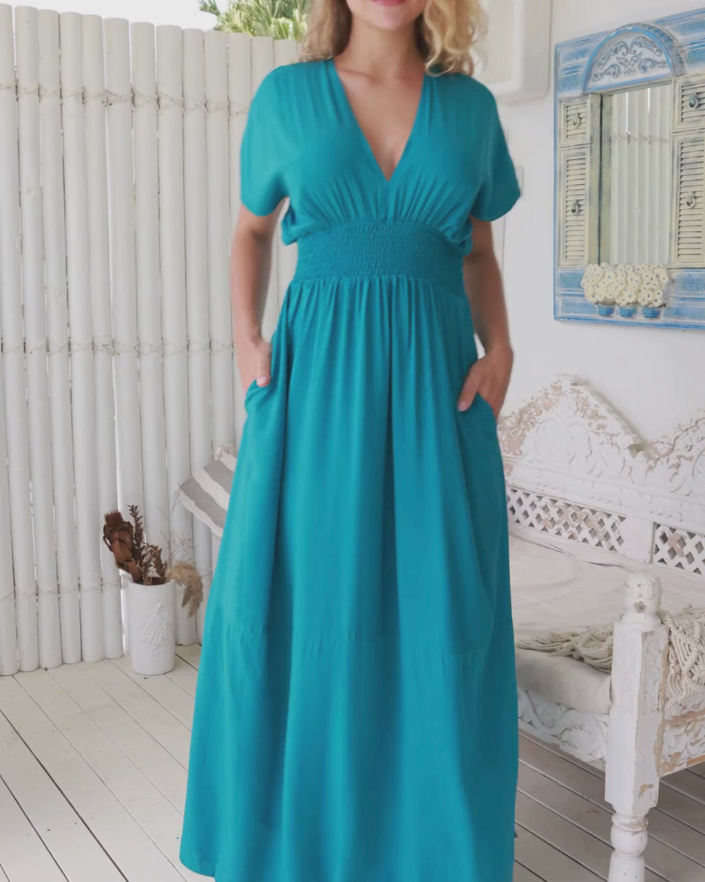 ZEN MAXI DRESS PEACOCK