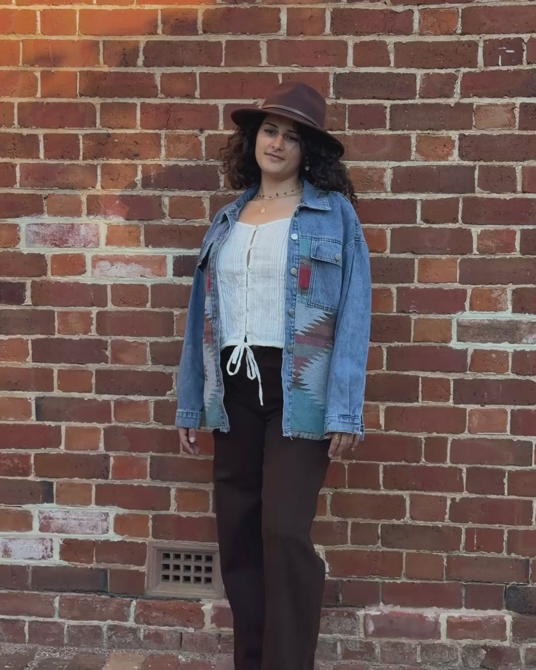AZTEC DENIM JACKET BLUE