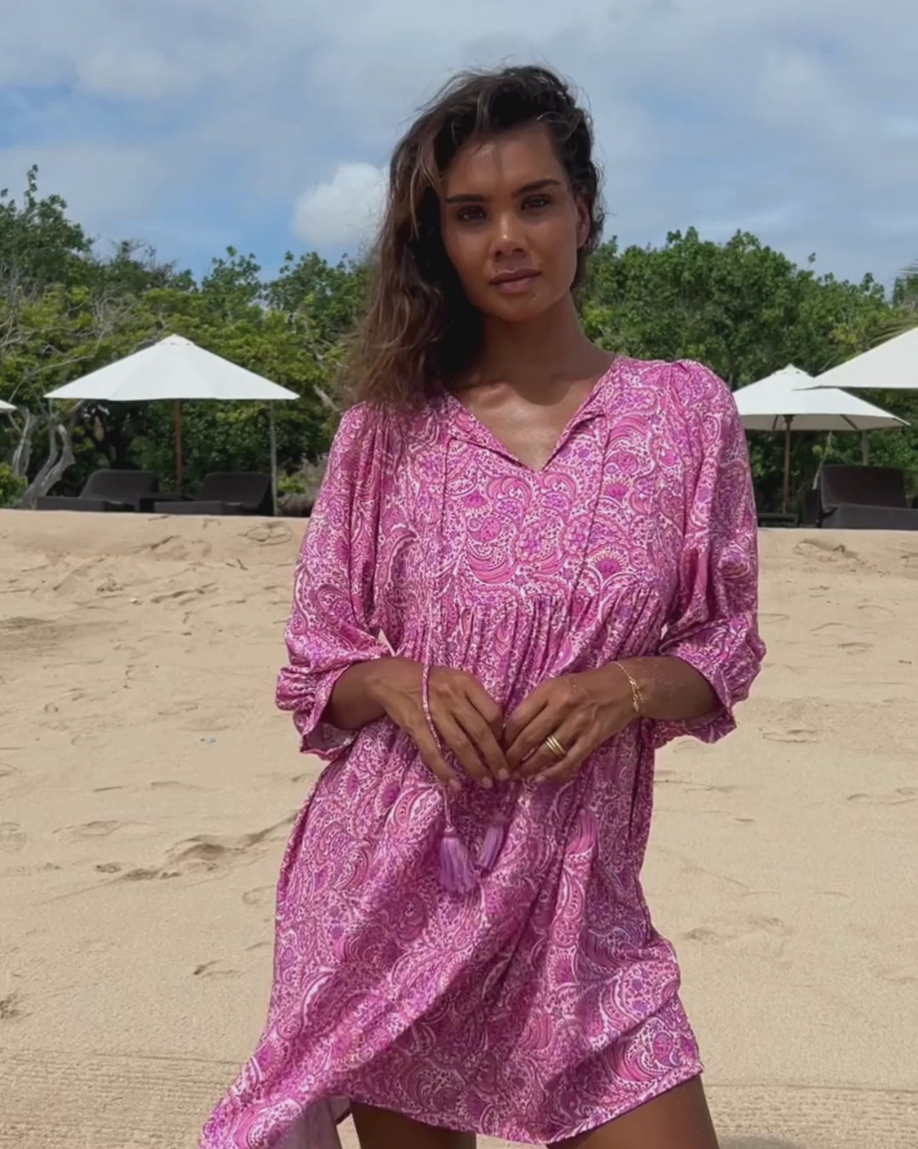 LACI MINI DRESS PEACH FIZZ
