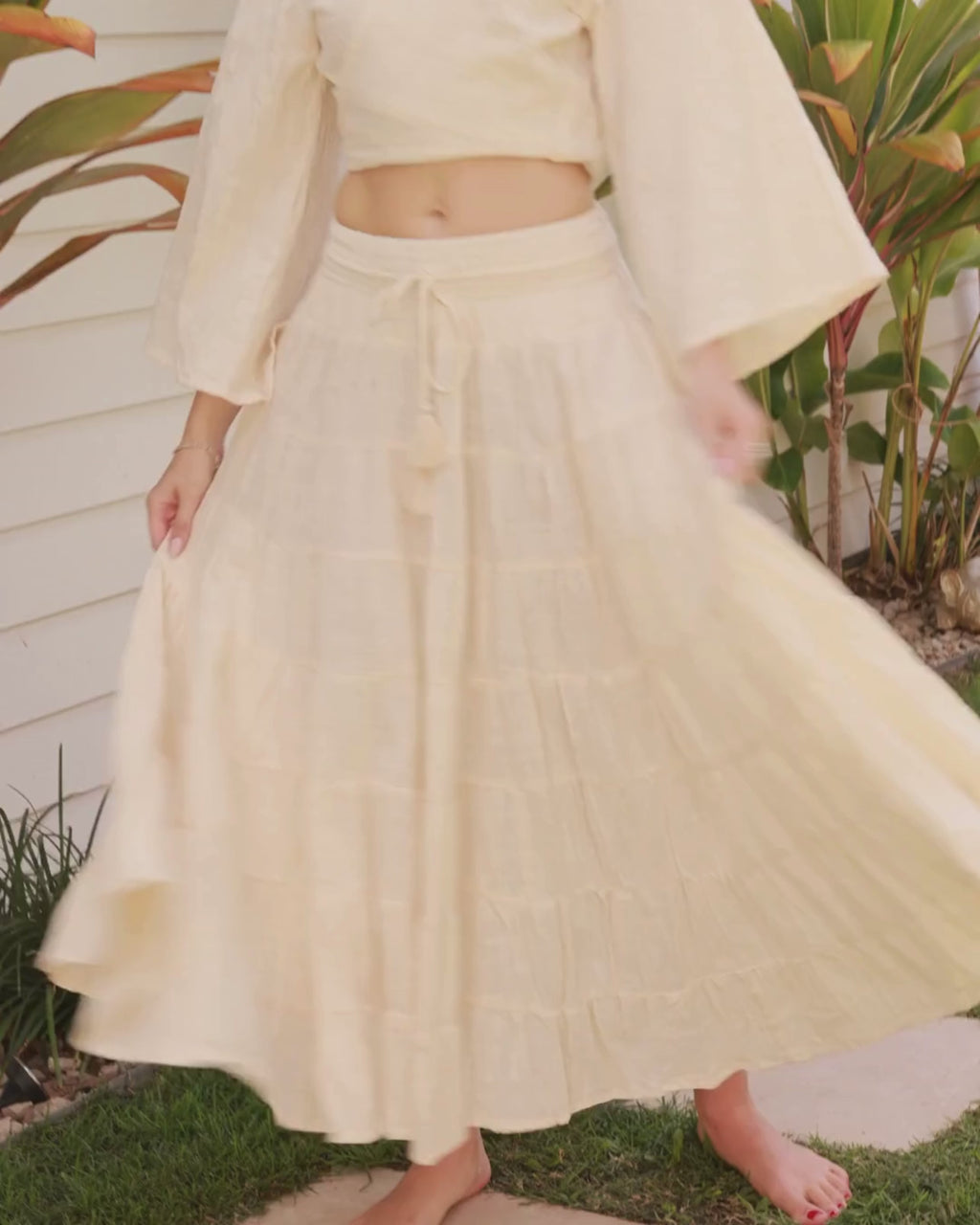 CASSIE MAXI SKIRT VINTAGE CREAM