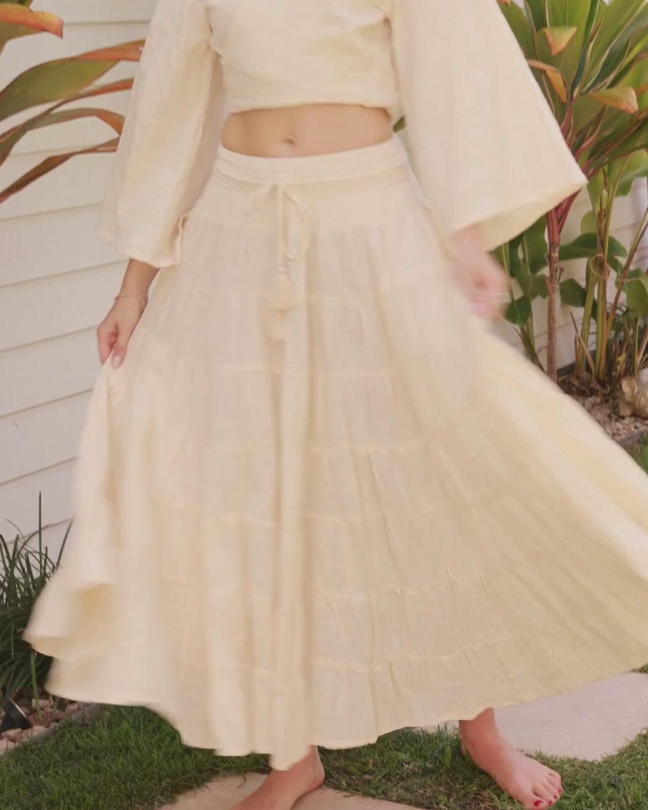 CASSIE MAXI SKIRT VINTAGE CREAM