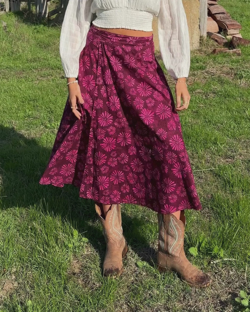 OLA WRAP SKIRT COSMOS
