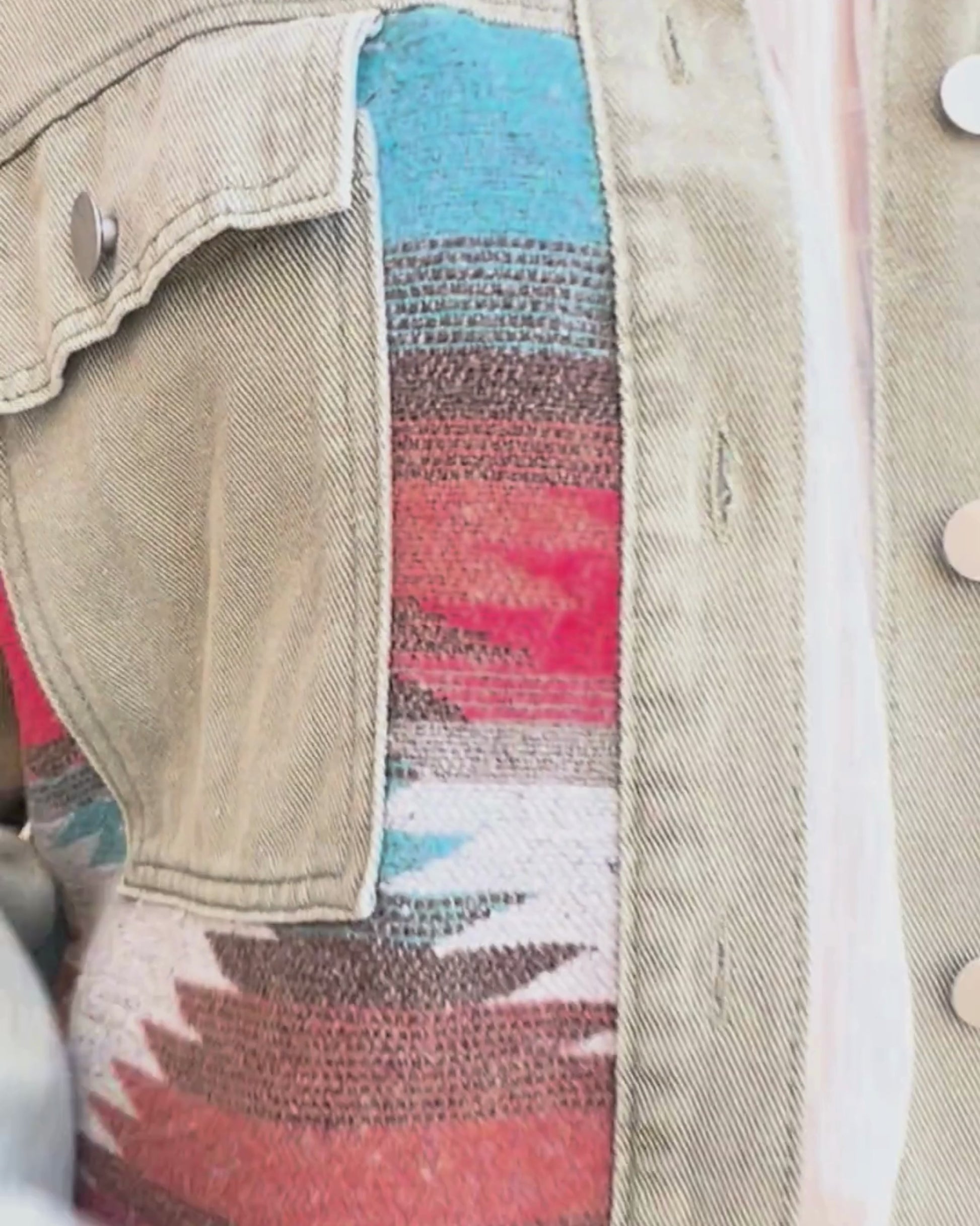 AZTEC DENIM JACKET SAGE